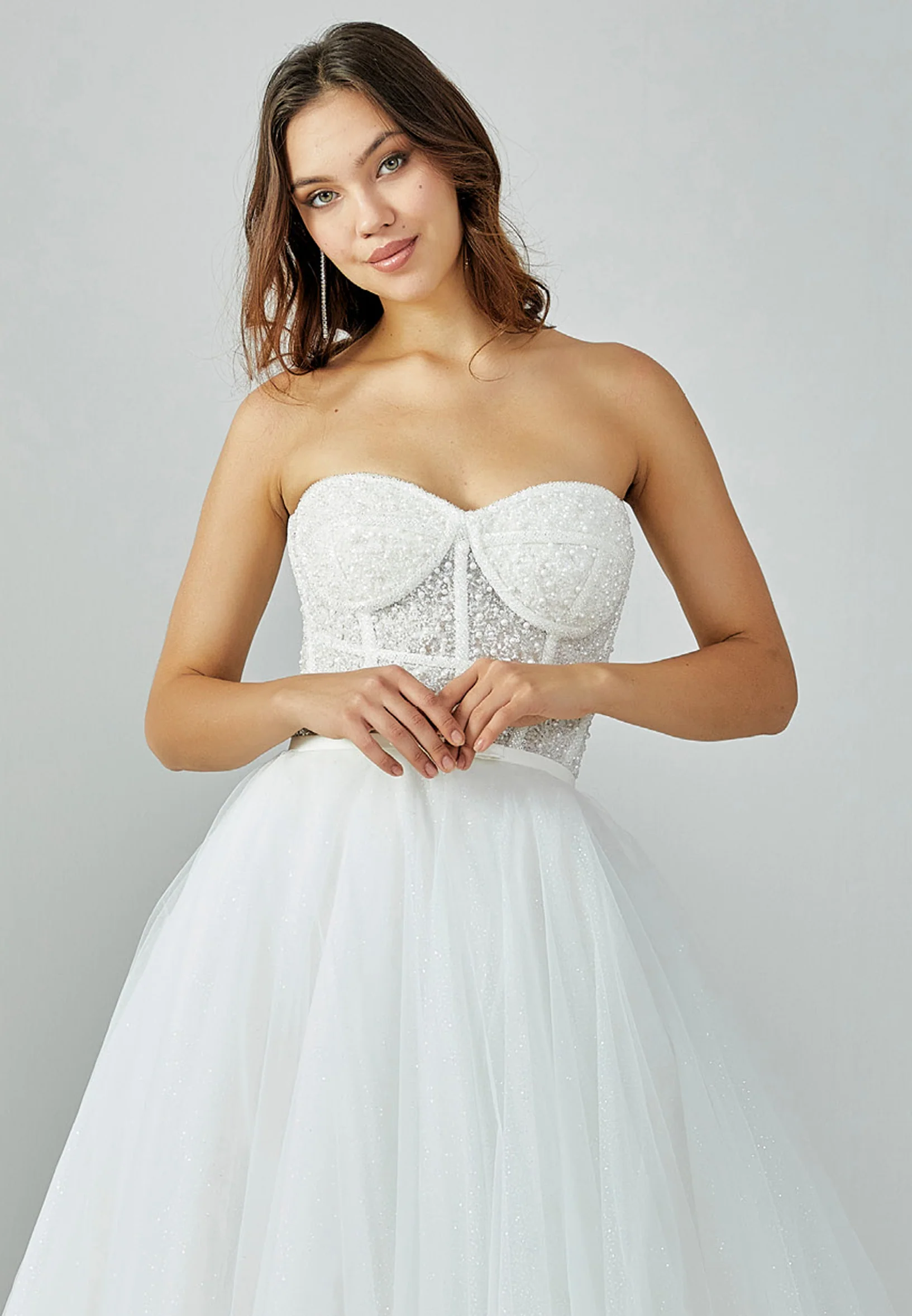 Strapless Maxi Tulle Regular Wedding Dress abb22101 - Image 7