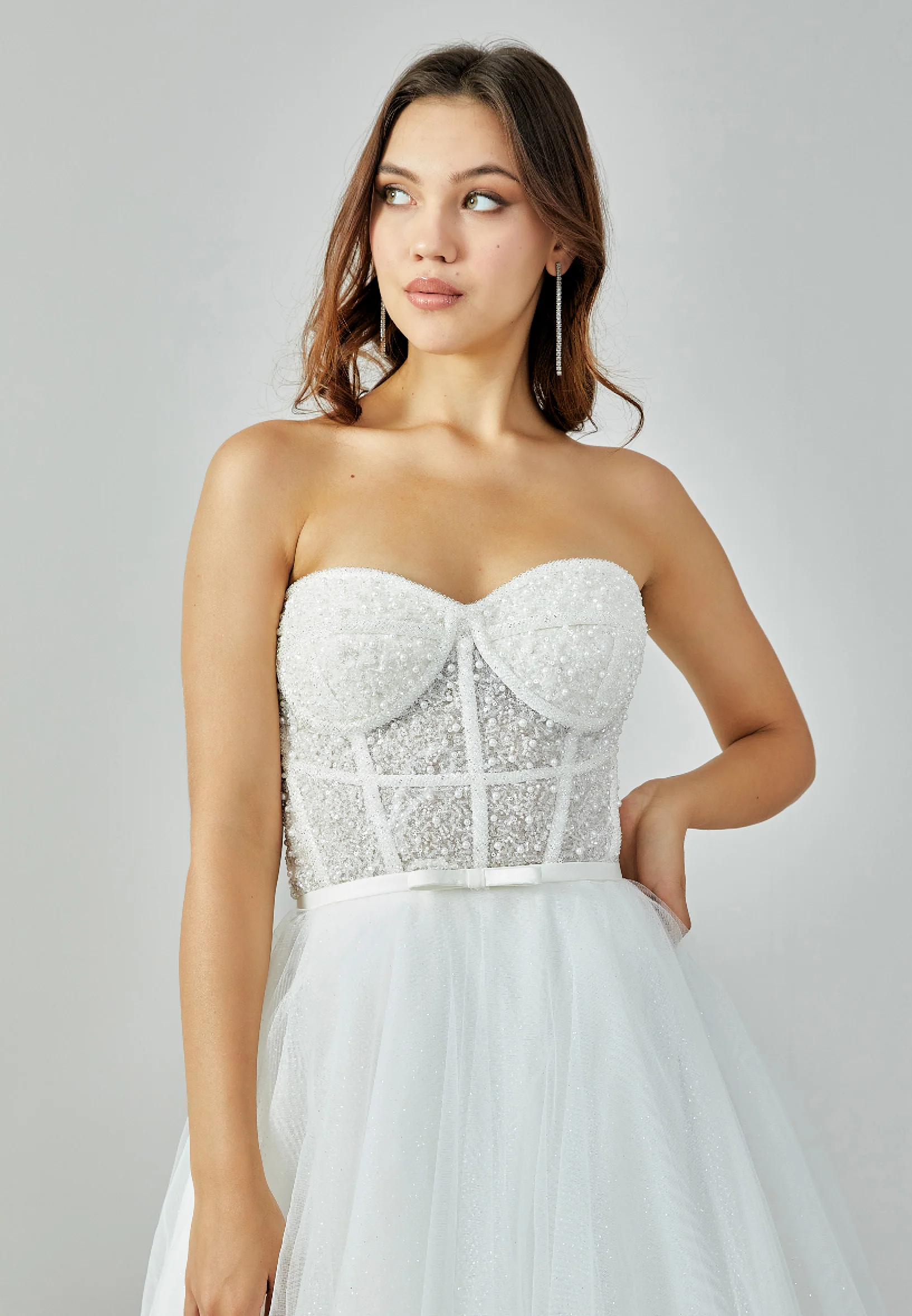 Strapless Maxi Tulle Regular Wedding Dress abb22101 - Image 8