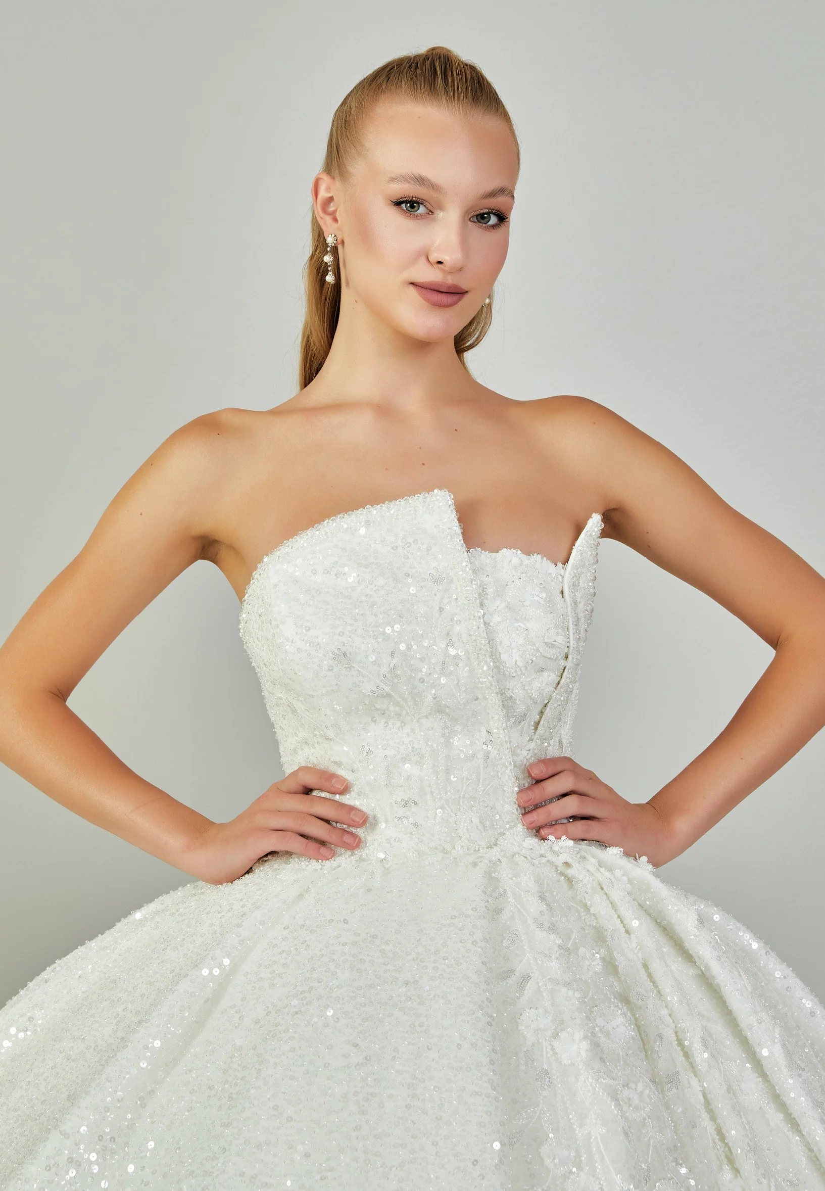 Strapless Maxi Tulle Regular Wedding Dress abb24044