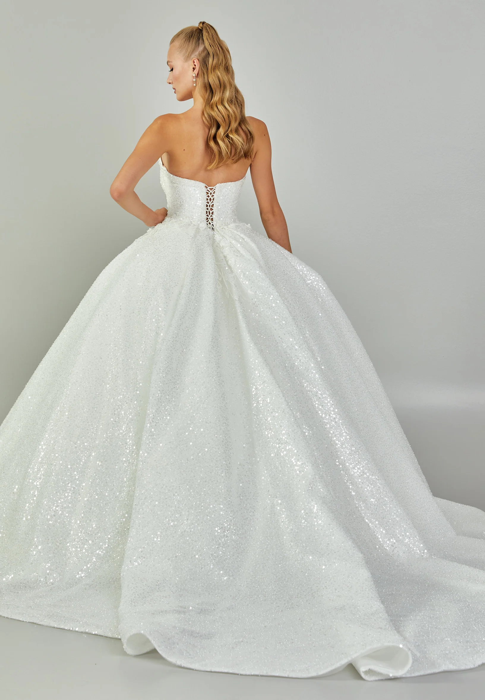 Strapless Maxi Tulle Regular Wedding Dress abb24044 - Image 7