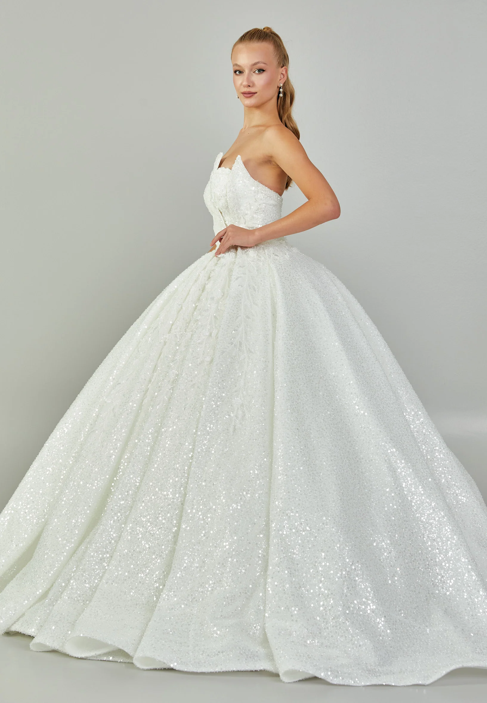 Strapless Maxi Tulle Regular Wedding Dress abb24044 - Image 8