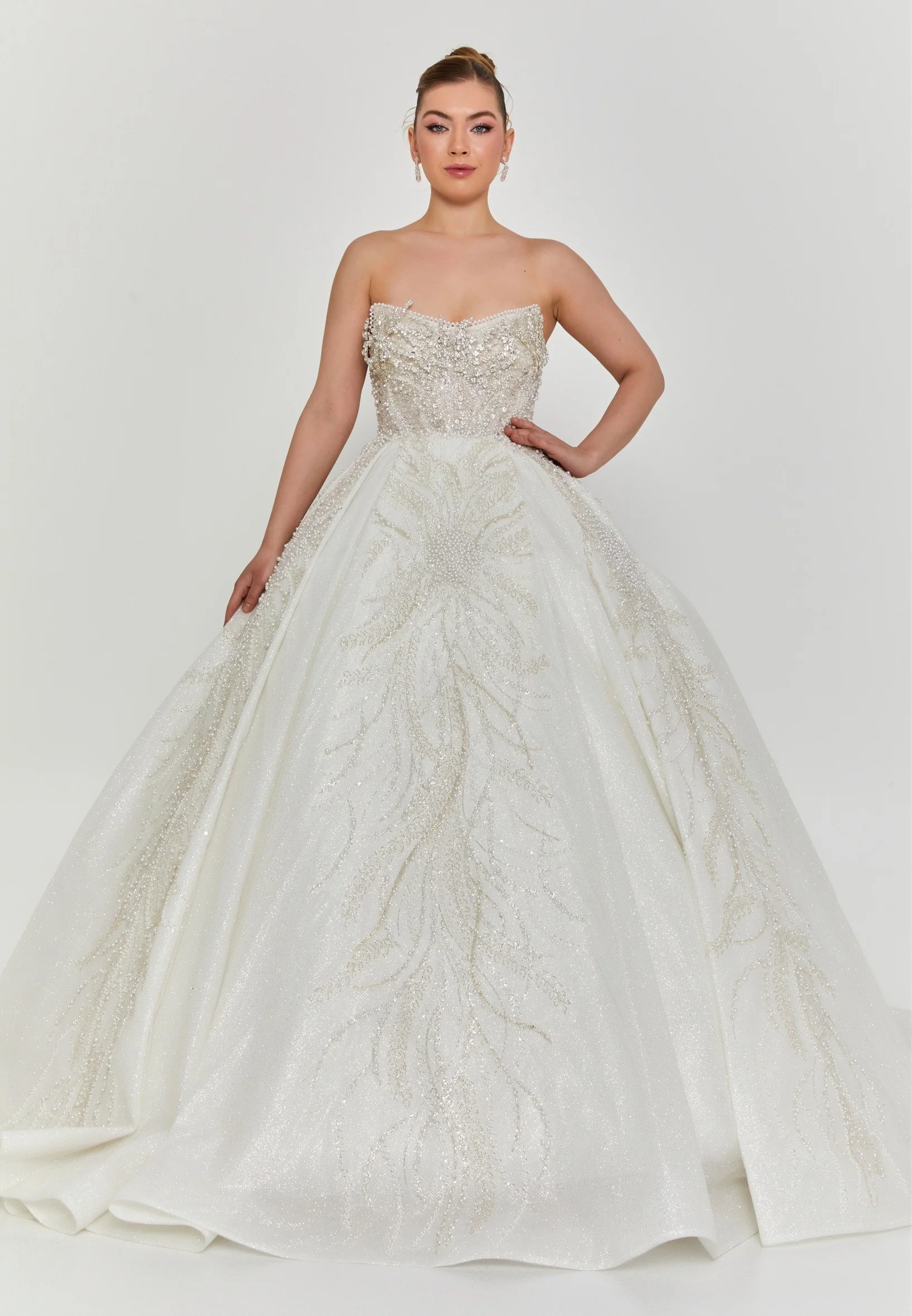 Strapless Maxi Tulle Regular Wedding Dress abb24058