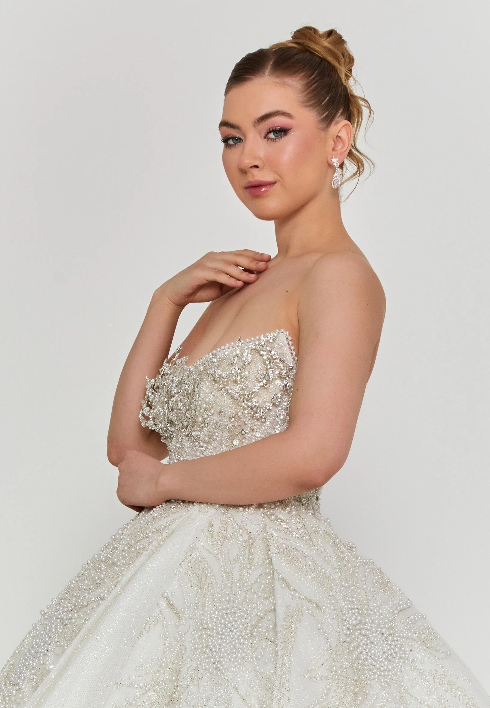 Strapless Maxi Tulle Regular Wedding Dress abb24058 - Image 2