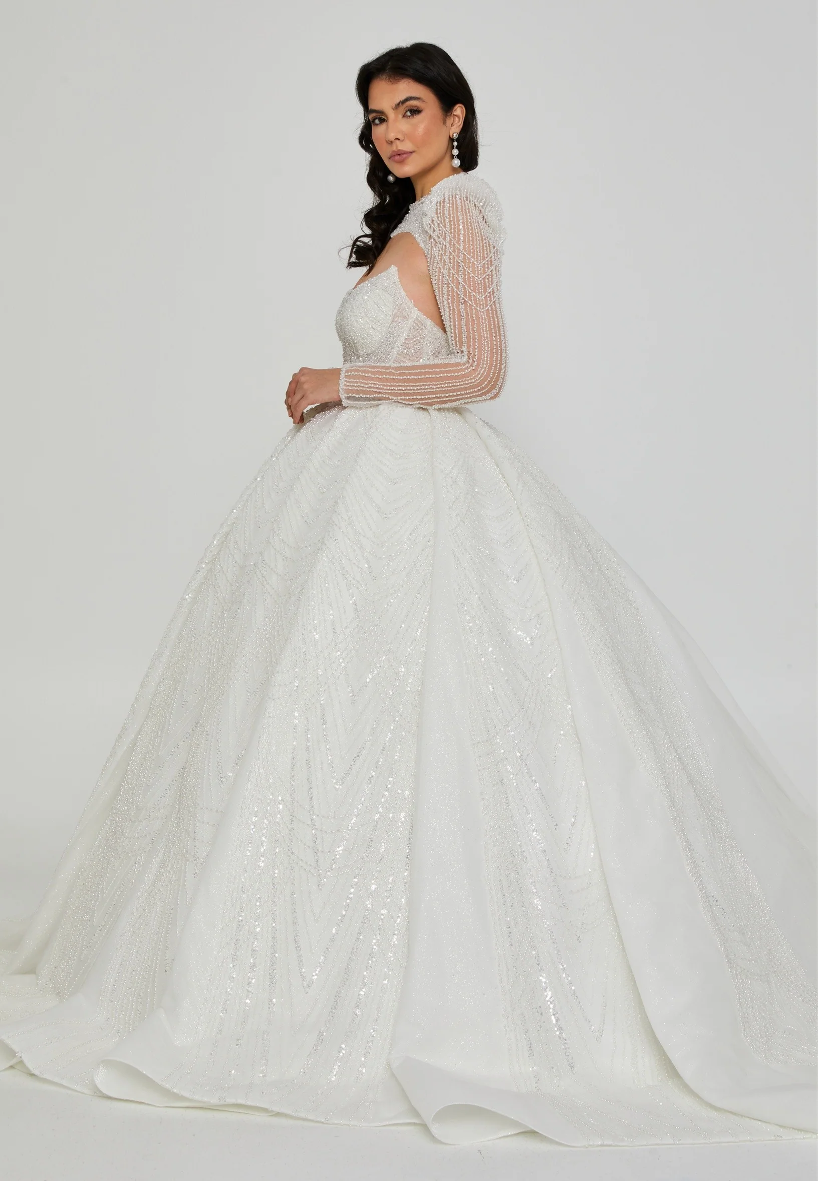 Strapless Maxi Tulle Regular Wedding Dress abb24065 - Image 5