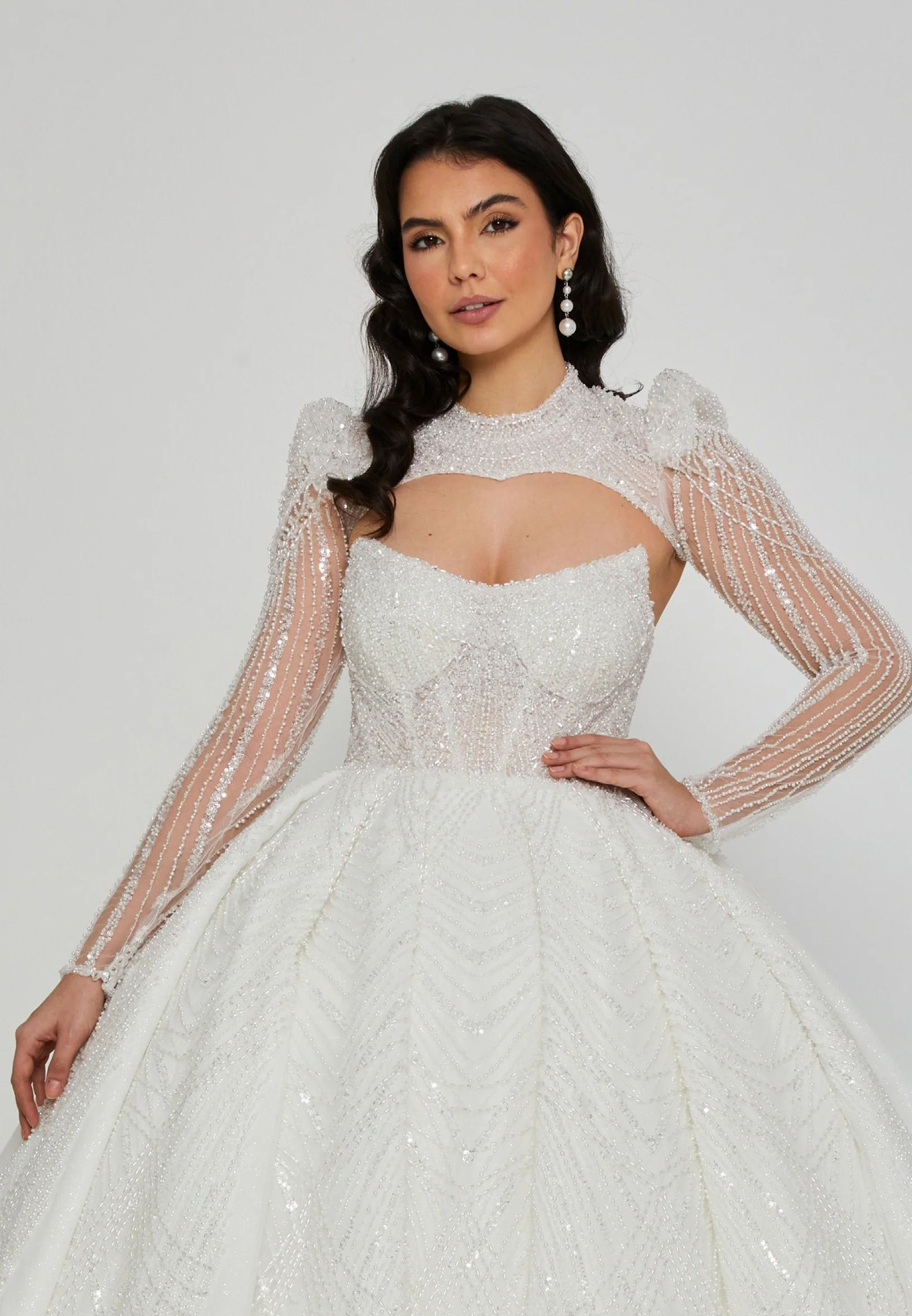 Strapless Maxi Tulle Regular Wedding Dress abb24065 - Image 6