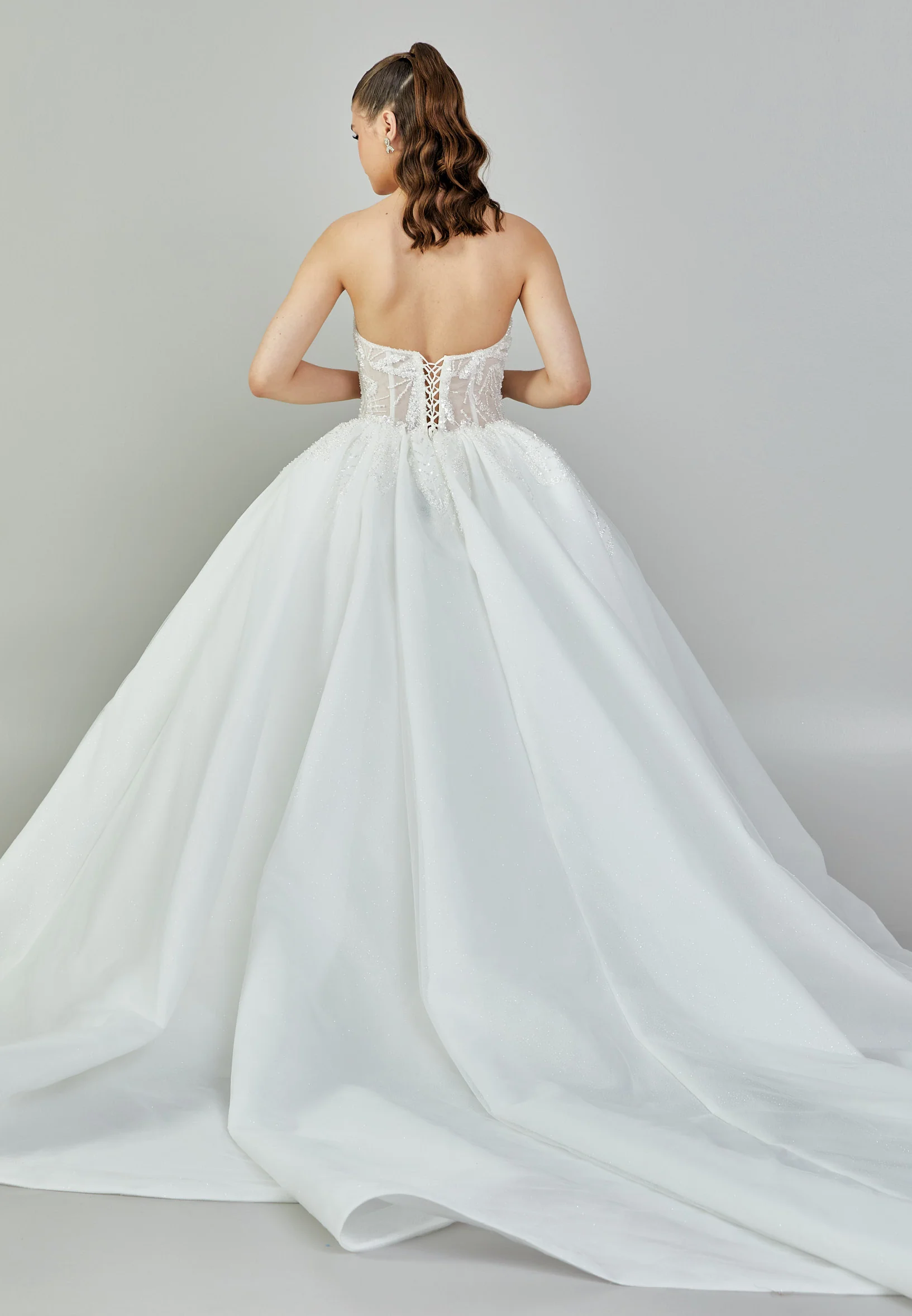 Strapless Maxi Tulle Regular Wedding Dress blv350138 - Image 5