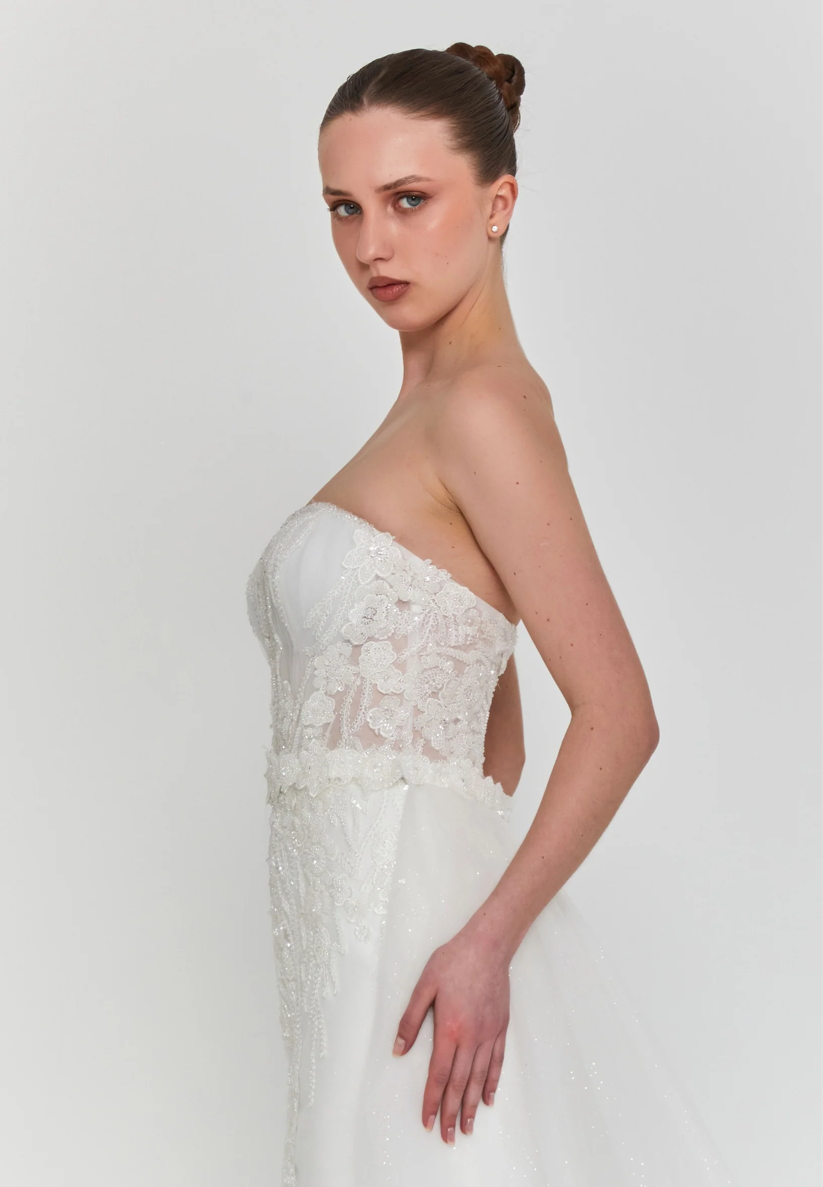 Strapless Maxi Tulle Regular Wedding Dress blv360100 - Image 2