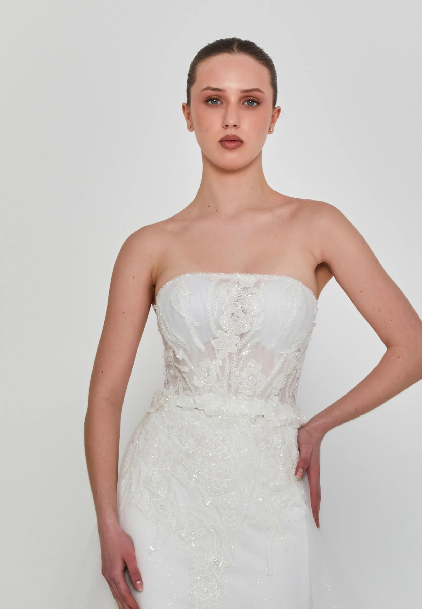 Strapless Maxi Tulle Regular Wedding Dress blv360100 - Image 6