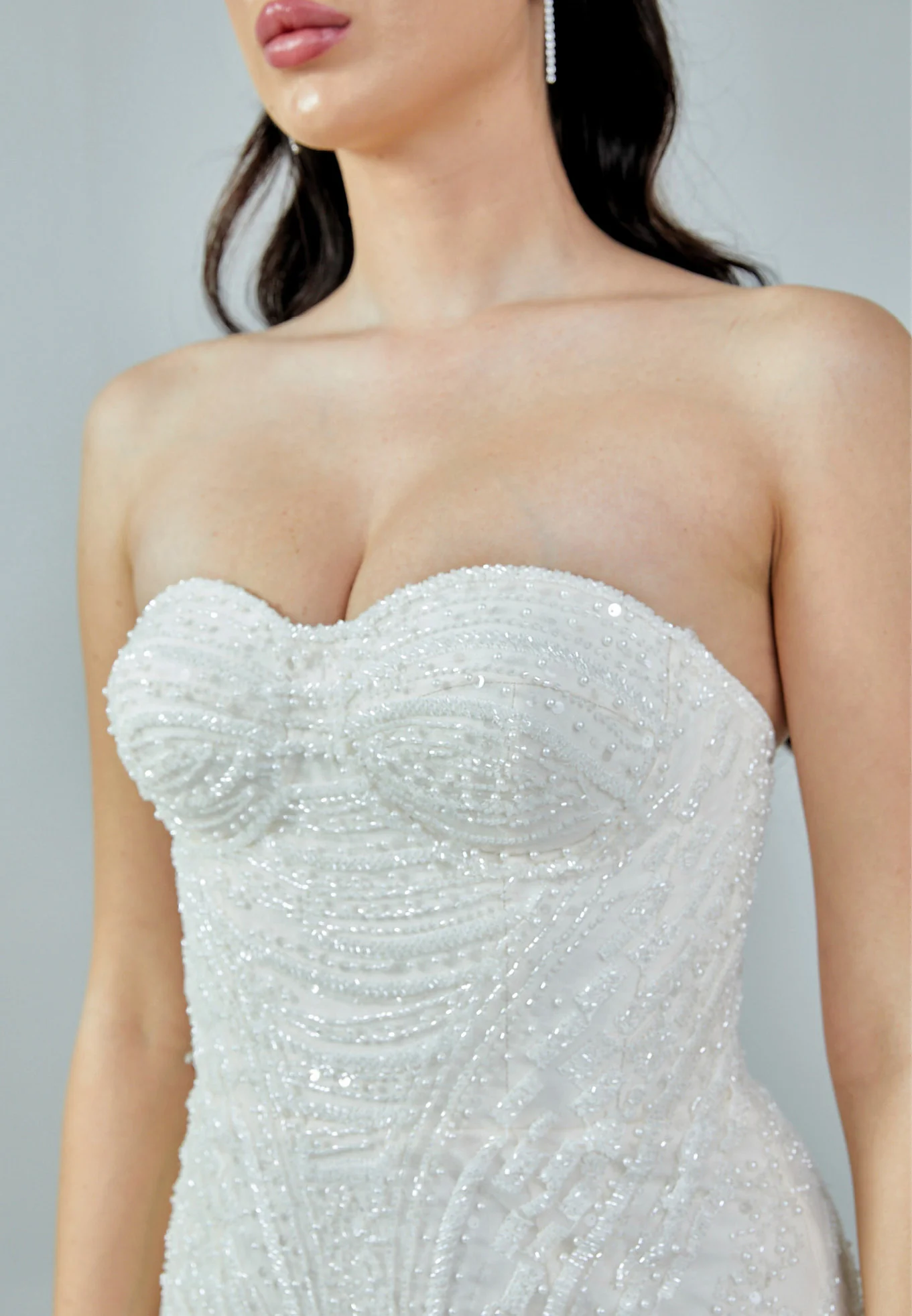 Strapless Maxi Tulle Regular Wedding Dress bnc8055 - Image 4