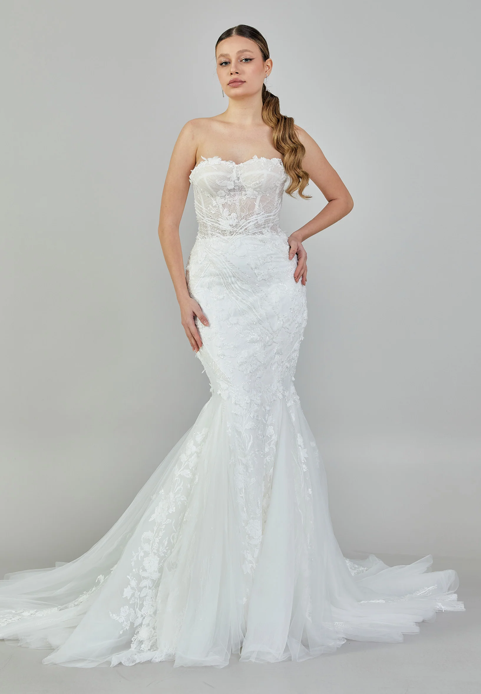 Strapless Maxi Tulle Regular Wedding Dress bnc9072