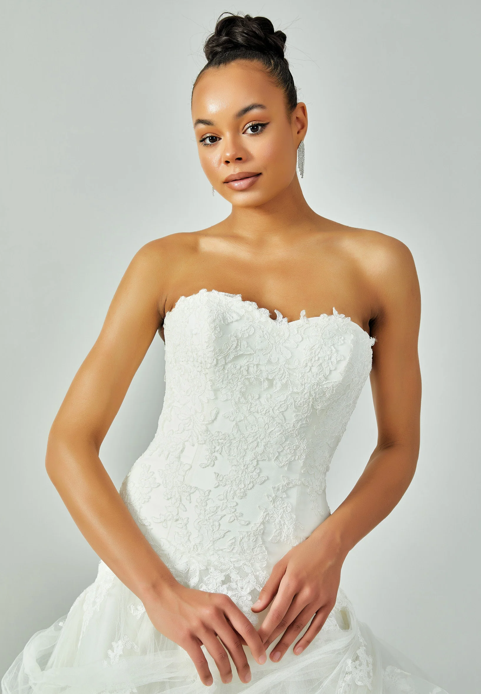 Strapless Maxi Tulle Regular Wedding Dress enz00151 - Image 2