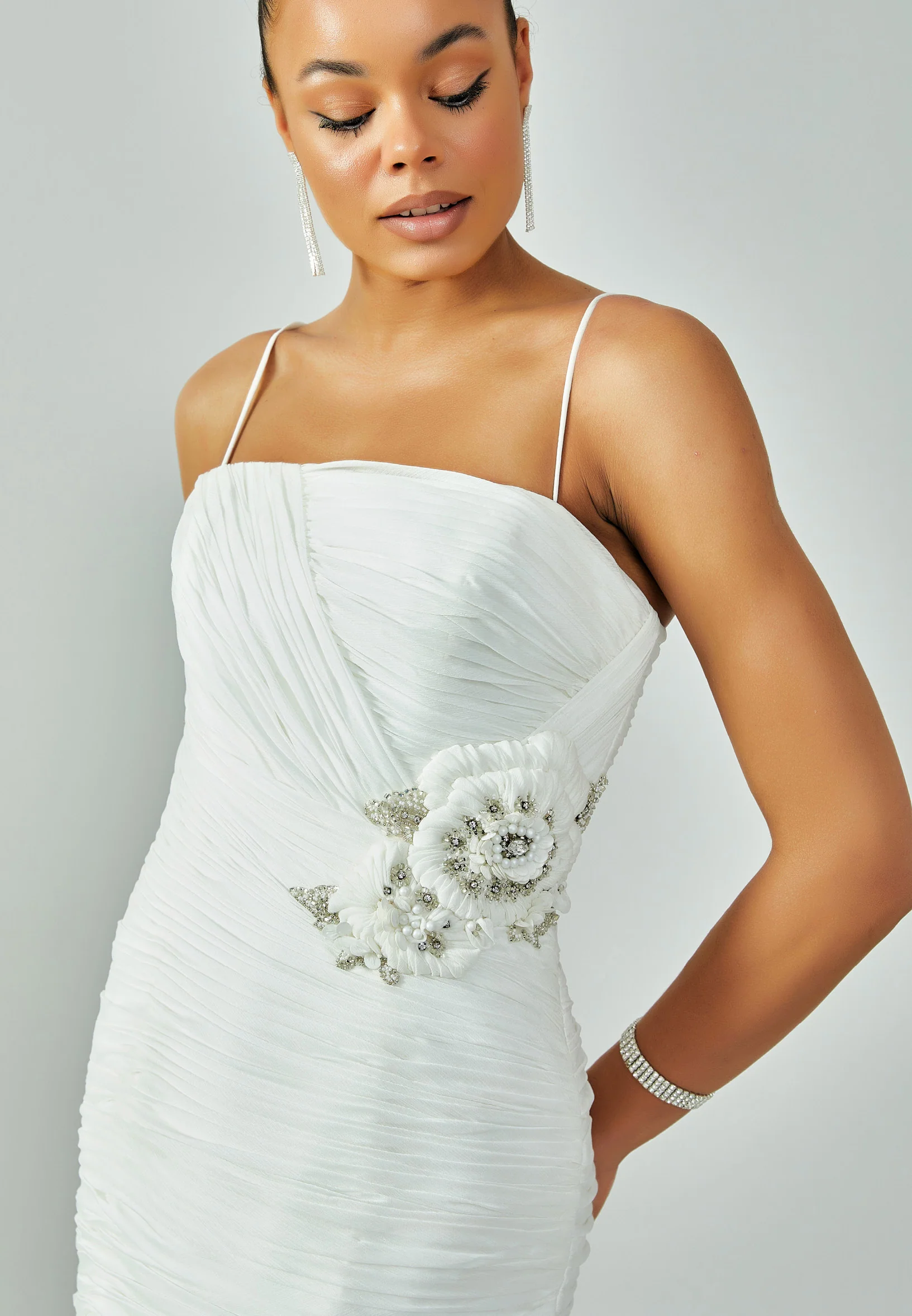 Strapless Maxi Tulle Regular Wedding Dress enz00220 - Image 2