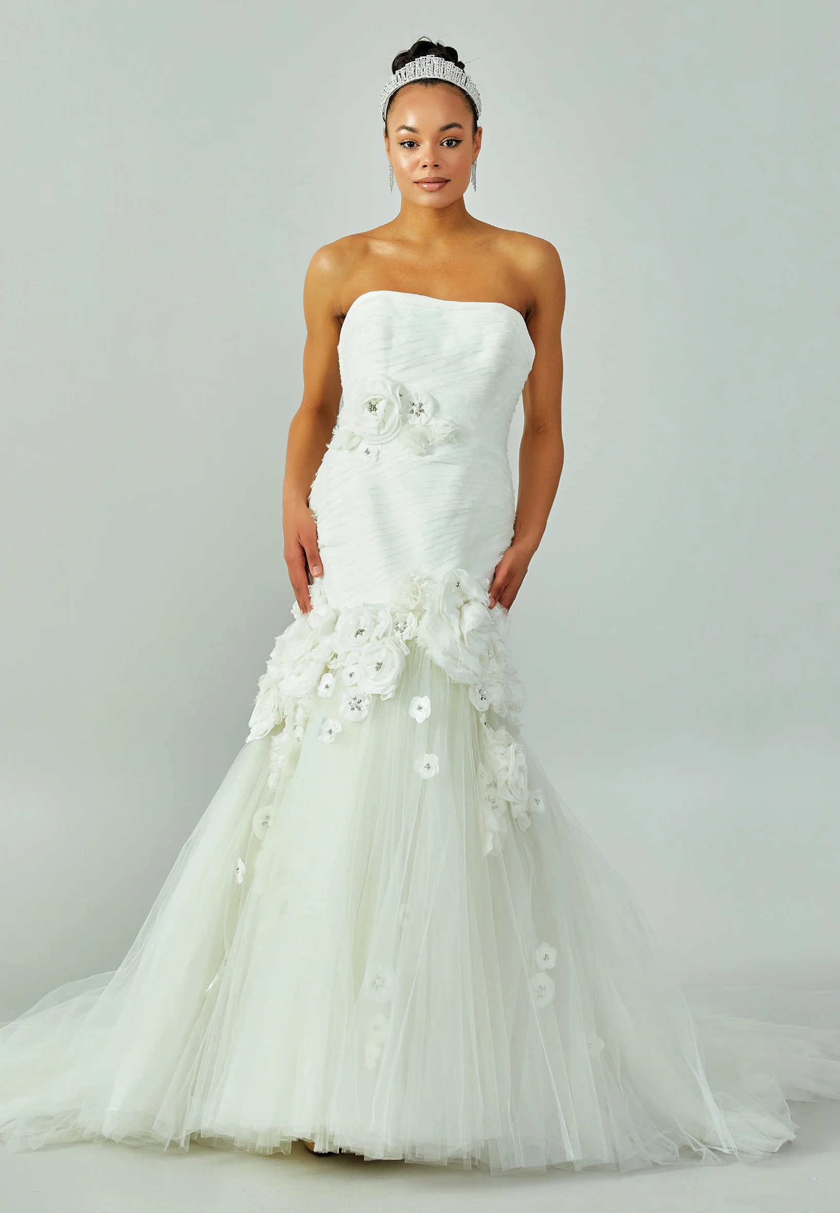 Strapless Maxi Tulle Regular Wedding Dress enz00233