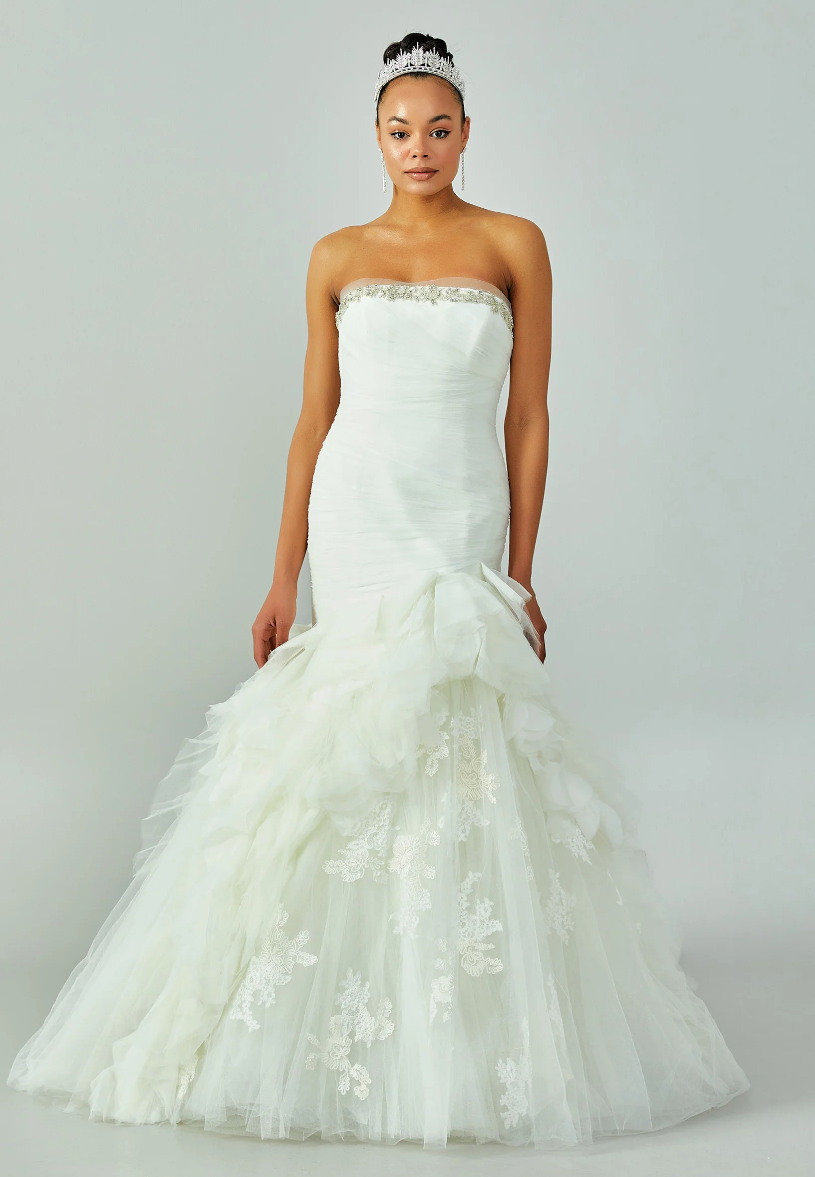Strapless Maxi Tulle Regular Wedding Dress enz00805