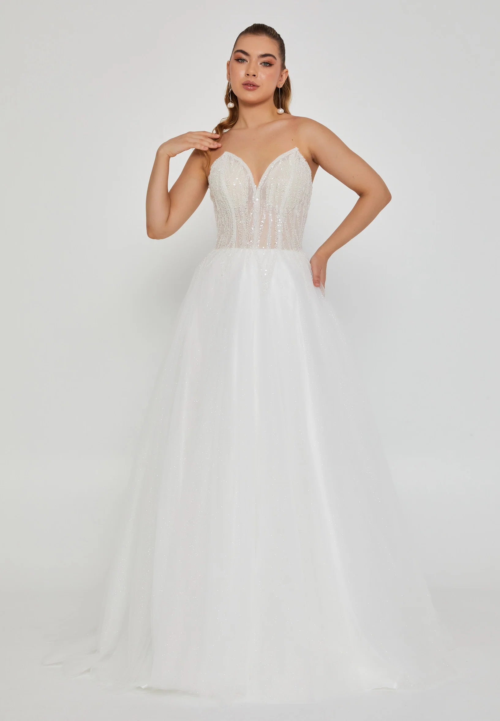 Strapless Maxi Tulle Regular Wedding Dress nor2049