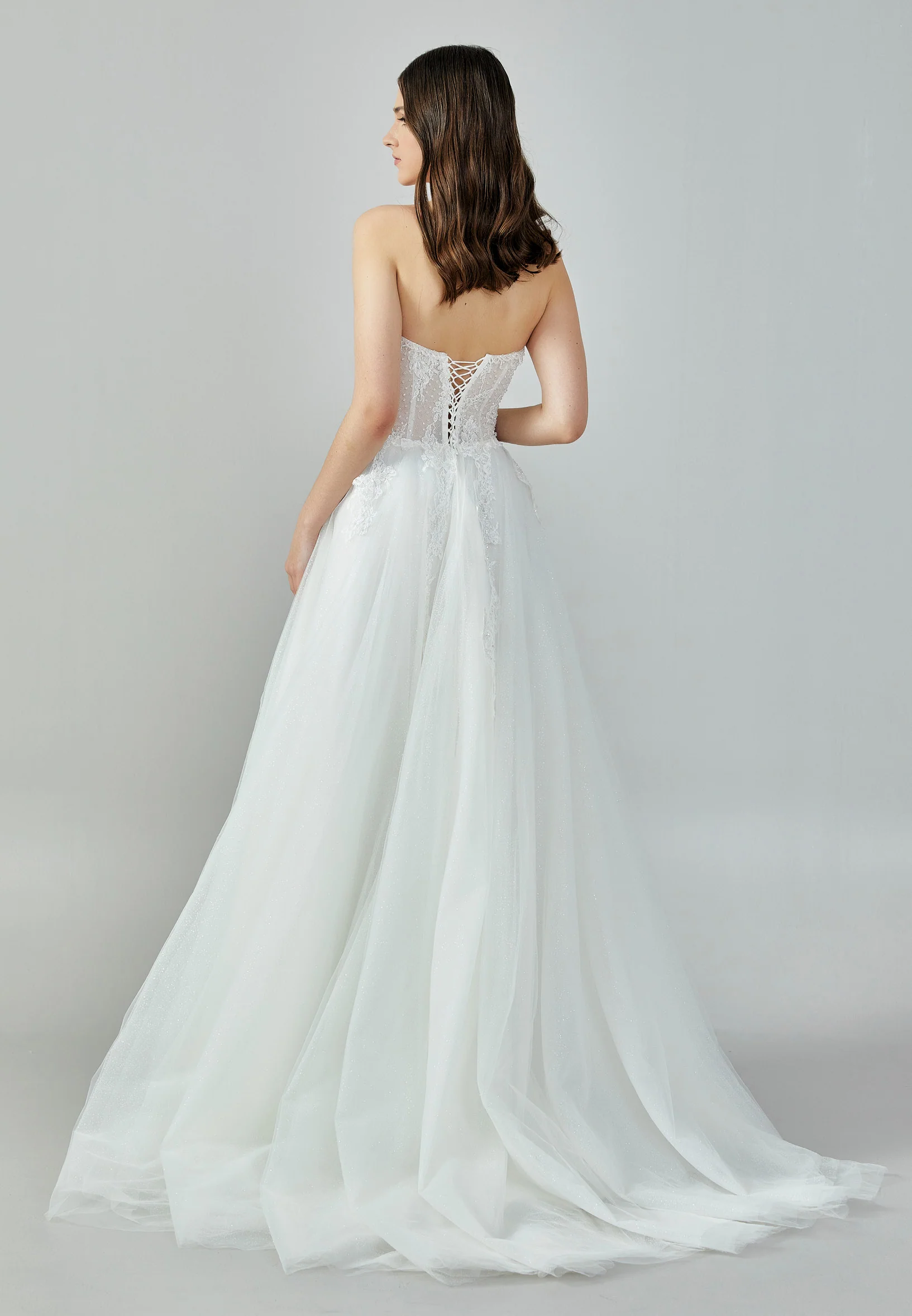 Strapless Maxi Tulle Regular Wedding Dress nor22163 - Image 5