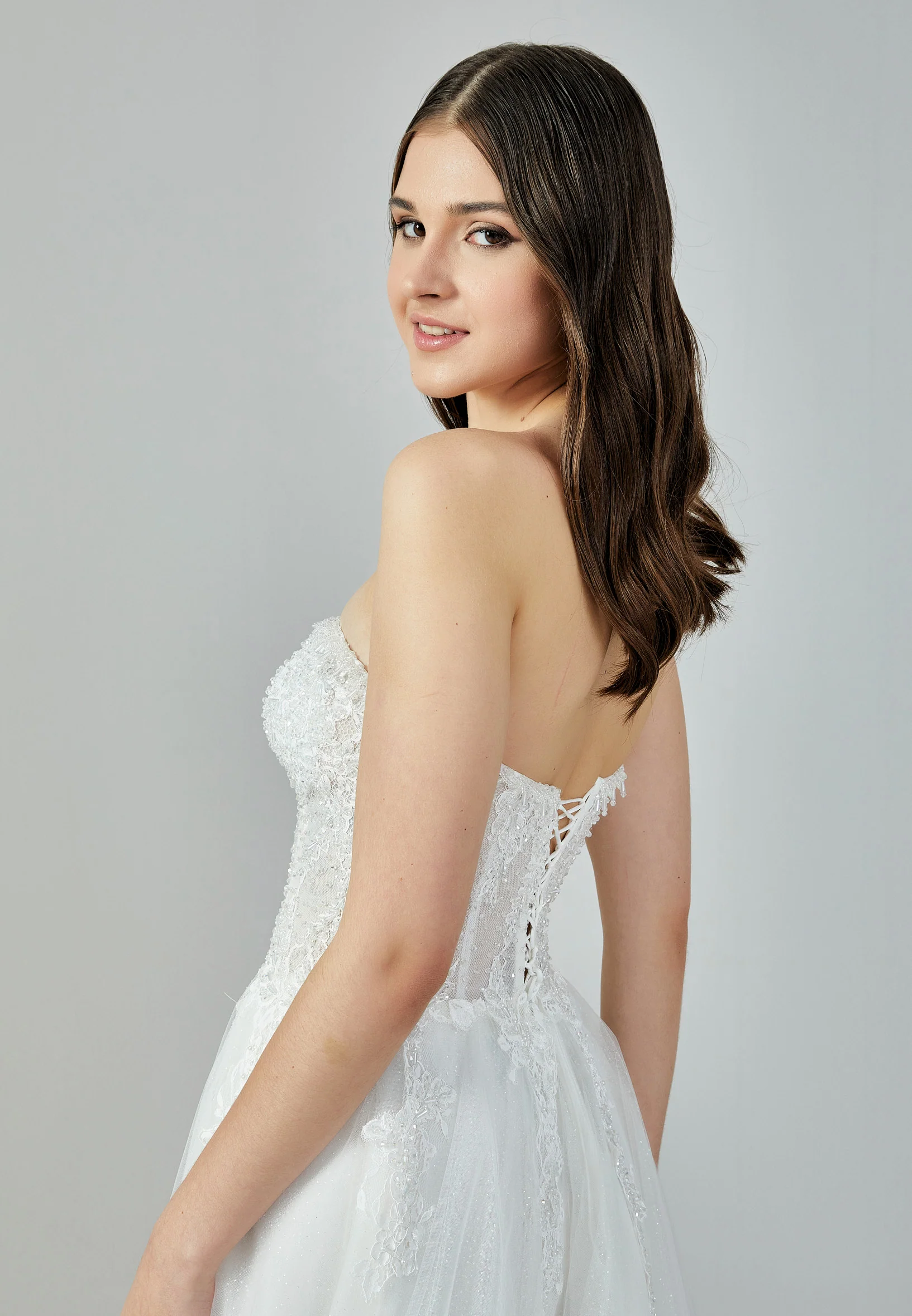Strapless Maxi Tulle Regular Wedding Dress nor22163 - Image 8
