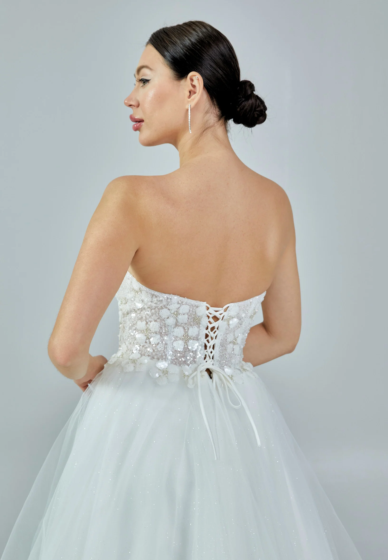 Strapless Maxi Tulle Regular Wedding Dress nor320 - Image 3