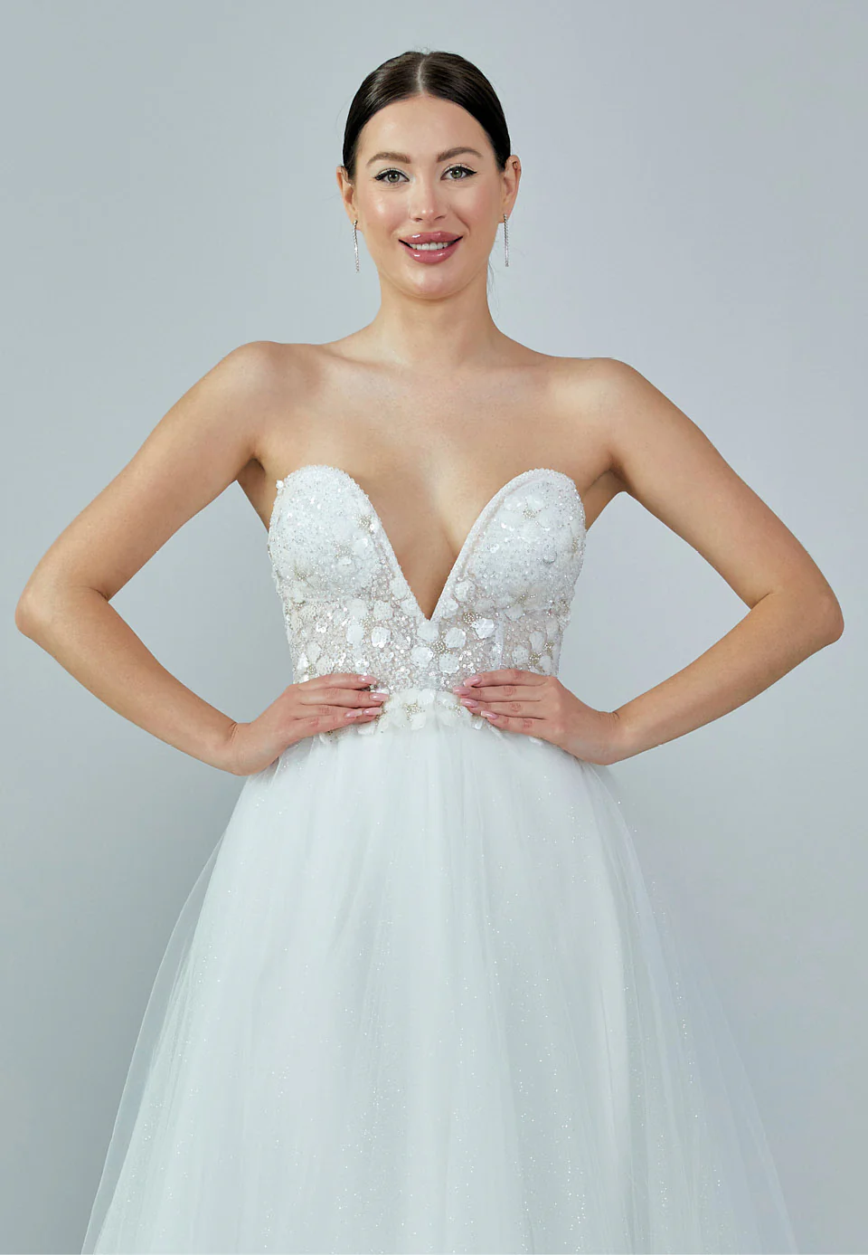 Strapless Maxi Tulle Regular Wedding Dress nor320 - Image 7