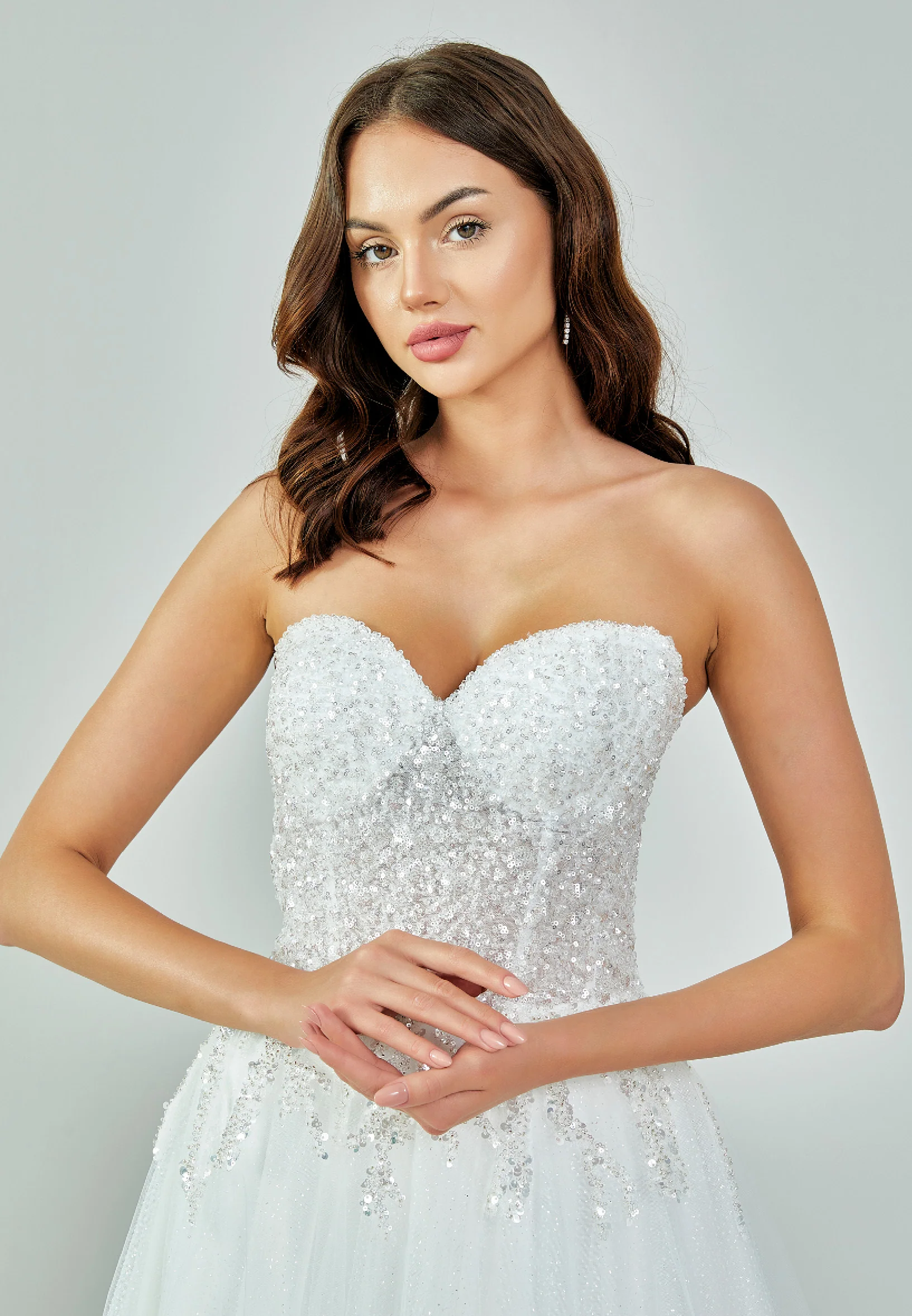 Strapless Maxi Tulle Regular Wedding Dress nor471 - Image 10