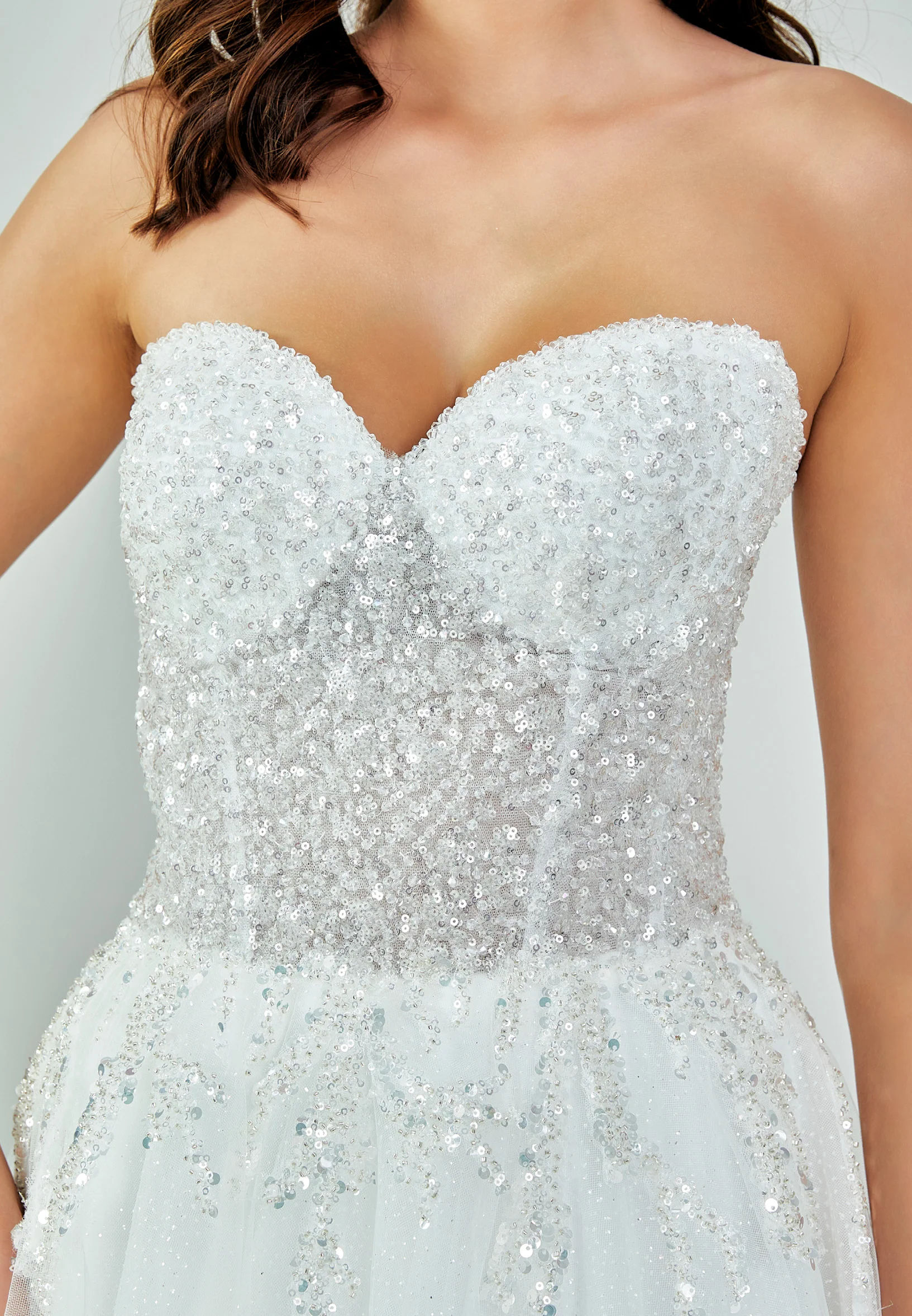 Strapless Maxi Tulle Regular Wedding Dress nor471 - Image 2