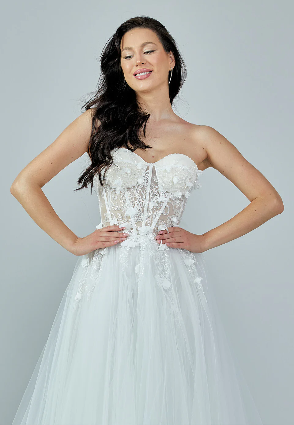 Strapless Maxi Tulle Regular Wedding Dress rlb1505 - Image 7