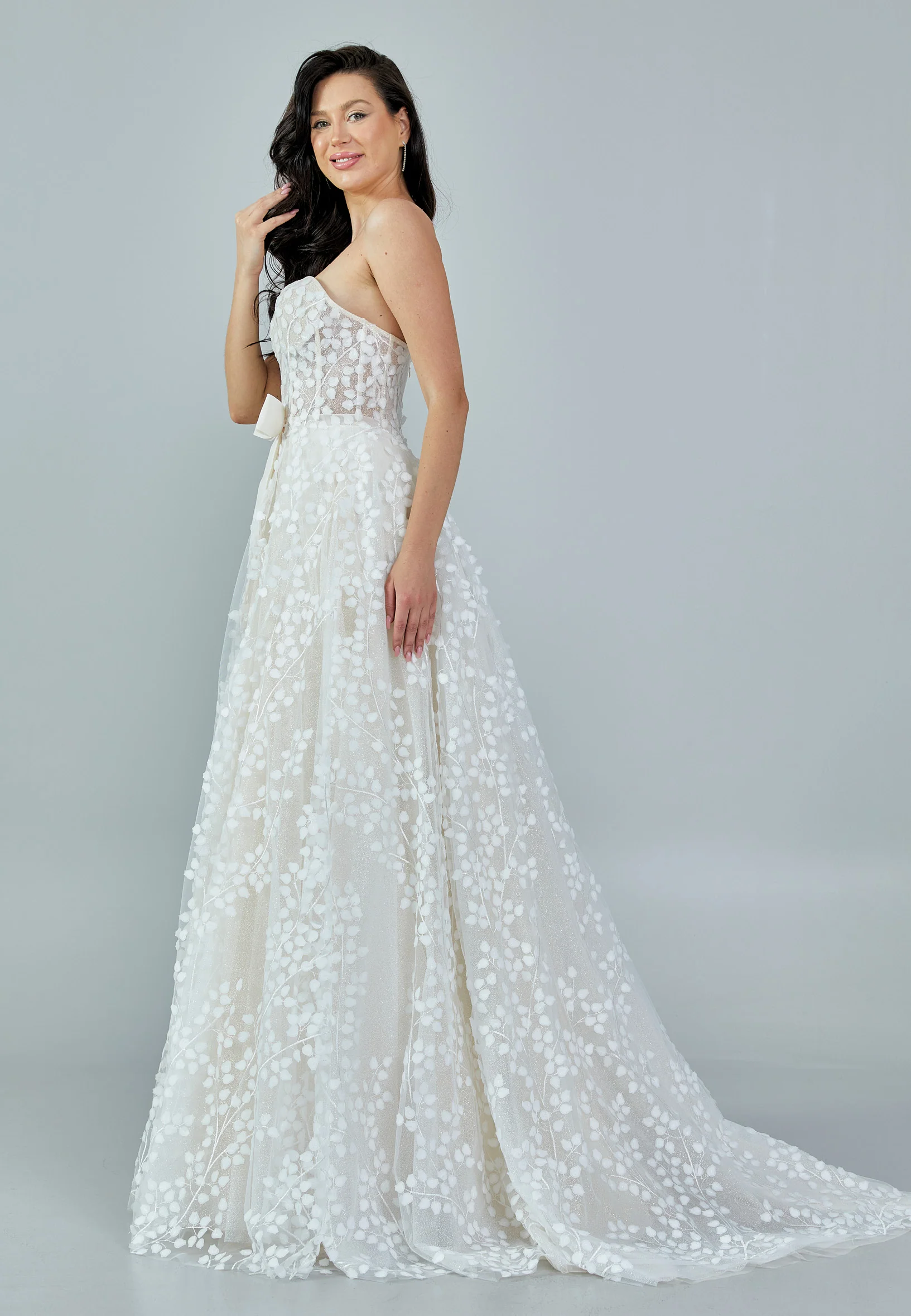 Strapless Maxi Tulle Regular Wedding Dress rlb1636 - Image 6