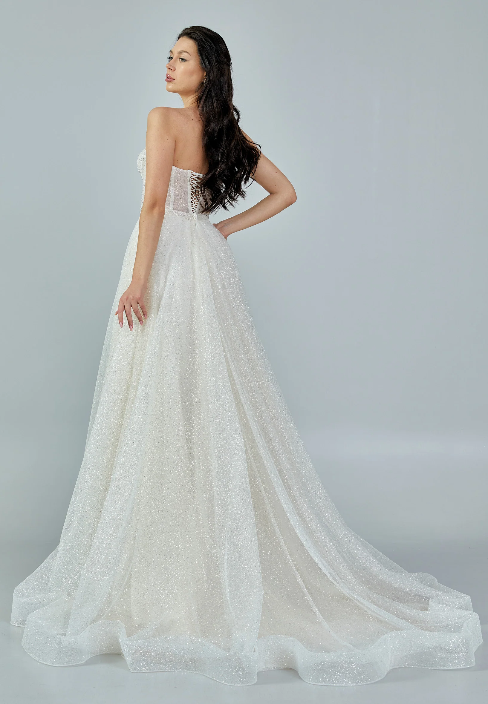 Strapless Maxi Tulle Regular Wedding Dress rlb1677 - Image 5