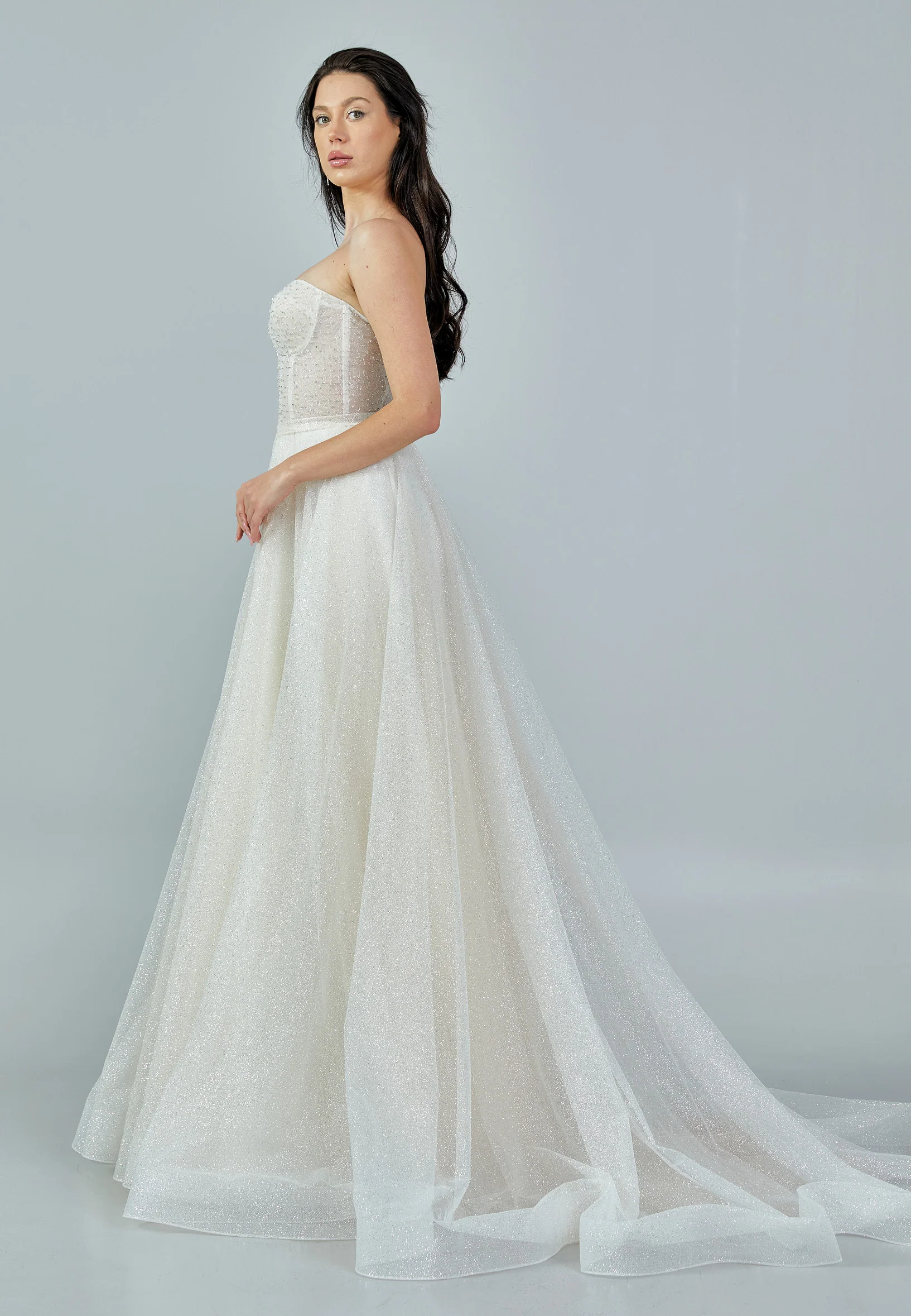 Strapless Maxi Tulle Regular Wedding Dress rlb1677 - Image 6