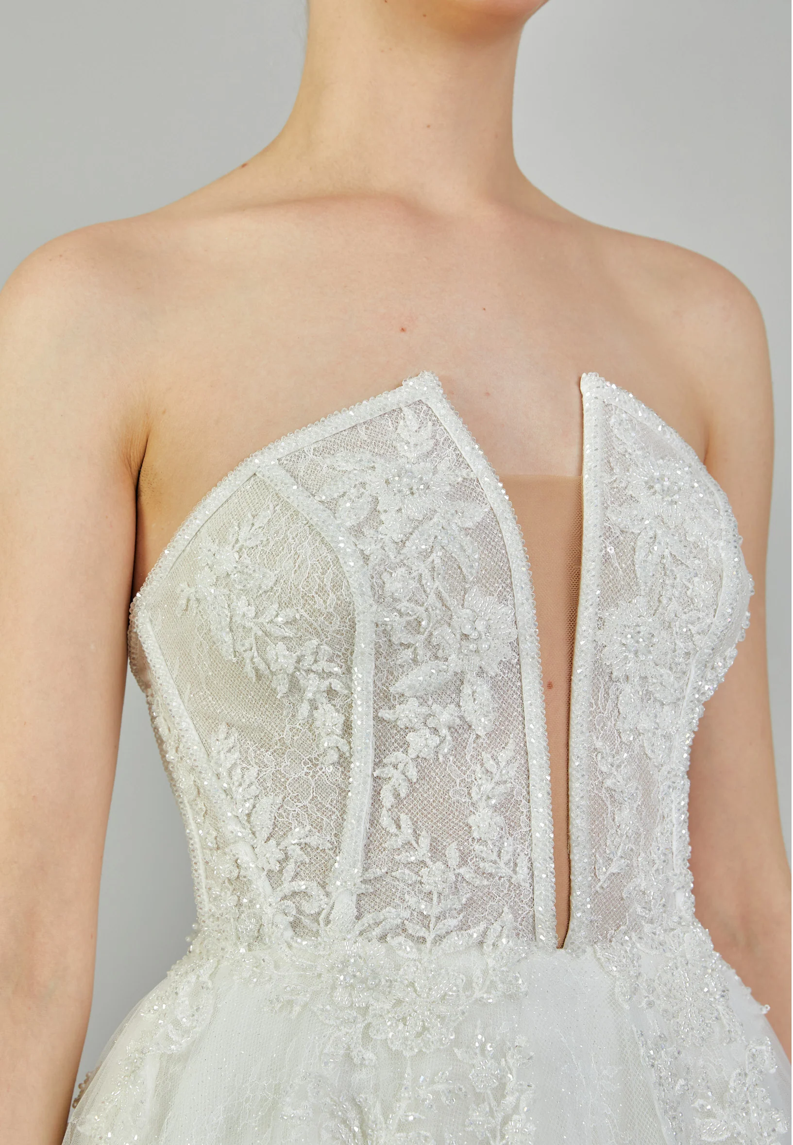 Strapless Maxi Tulle Regular Wedding Dress rlb1778 - Image 4