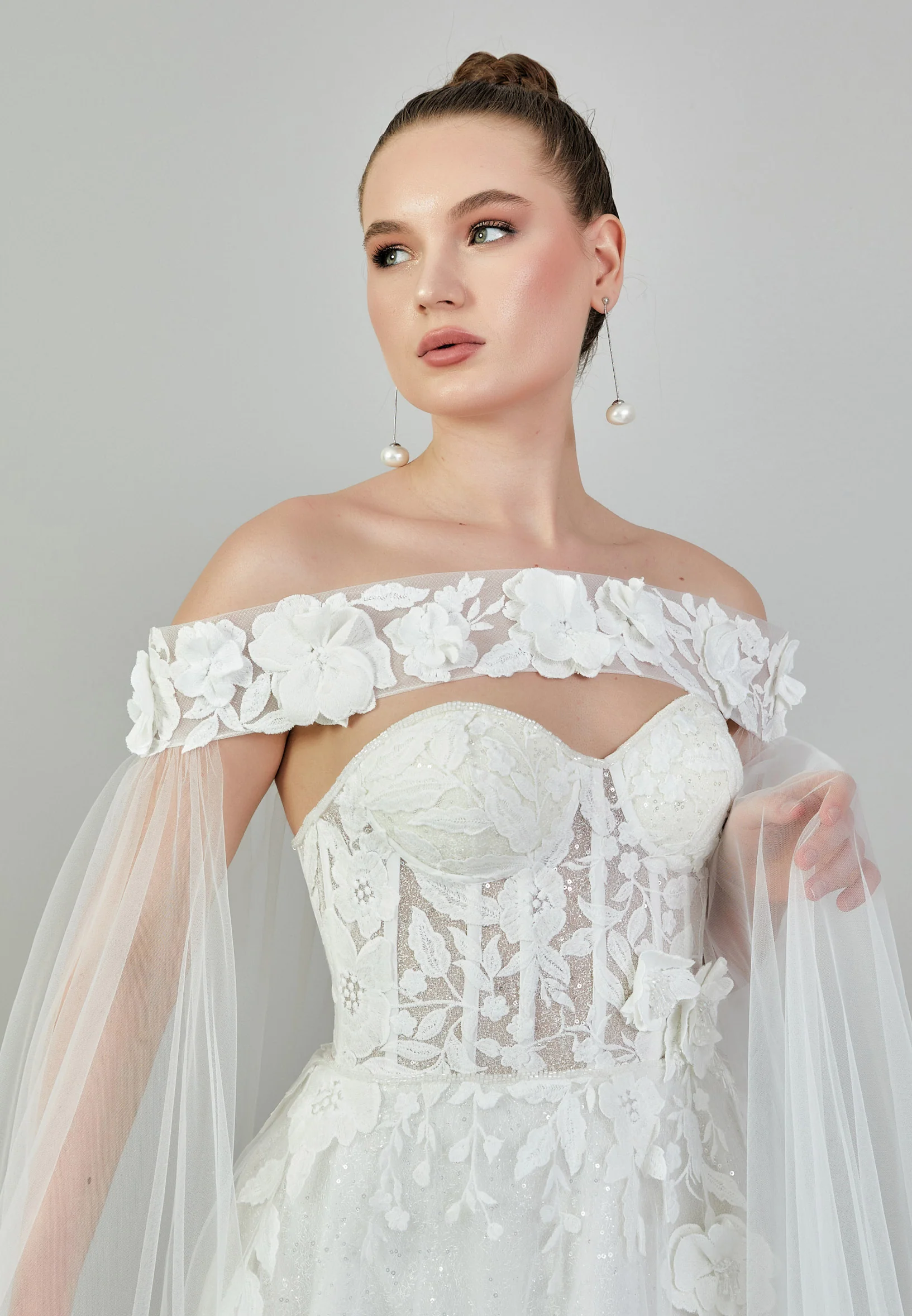 Strapless Maxi Tulle Regular Wedding Dress rlb1809 - Image 3