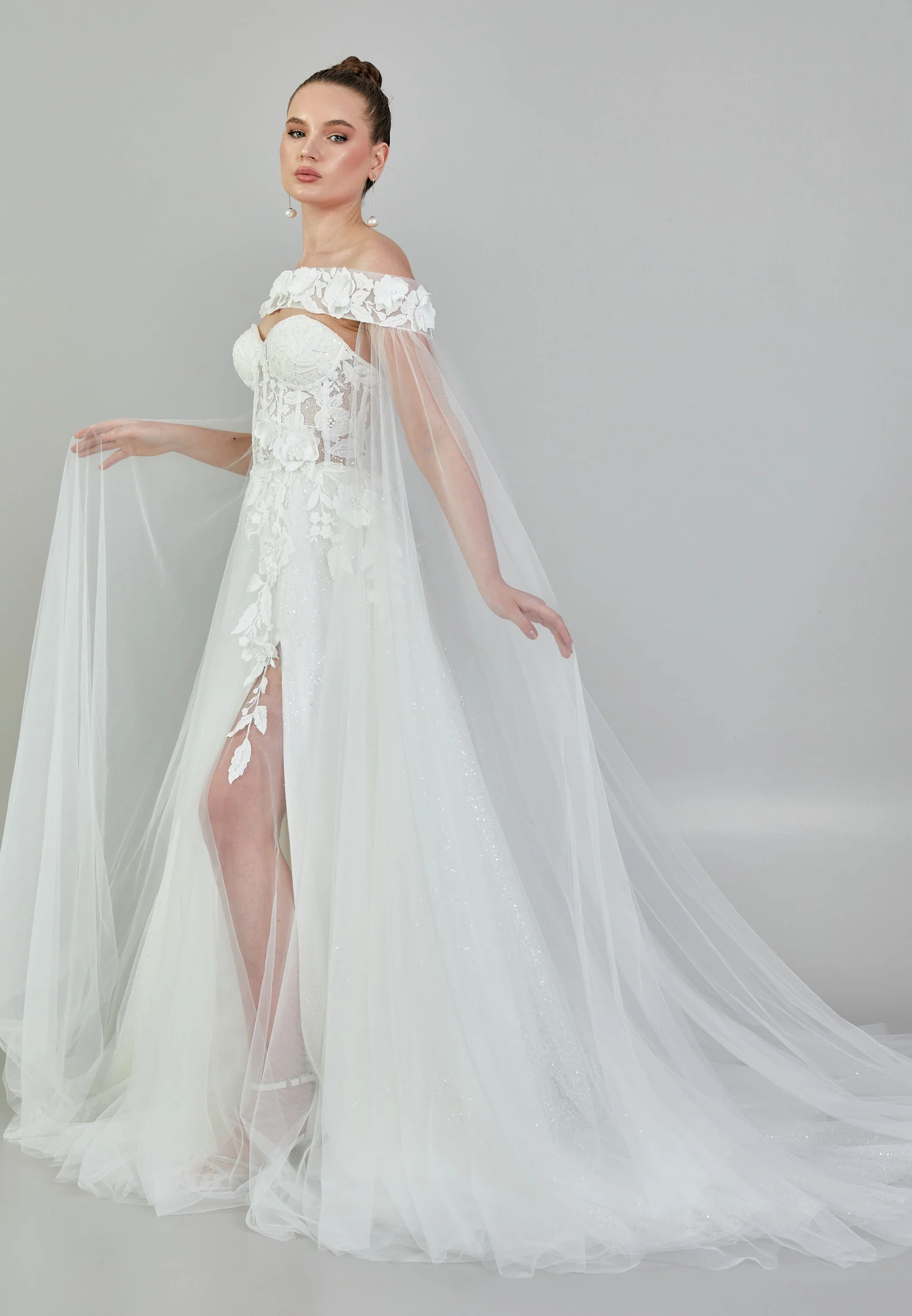 Strapless Maxi Tulle Regular Wedding Dress rlb1809 - Image 6