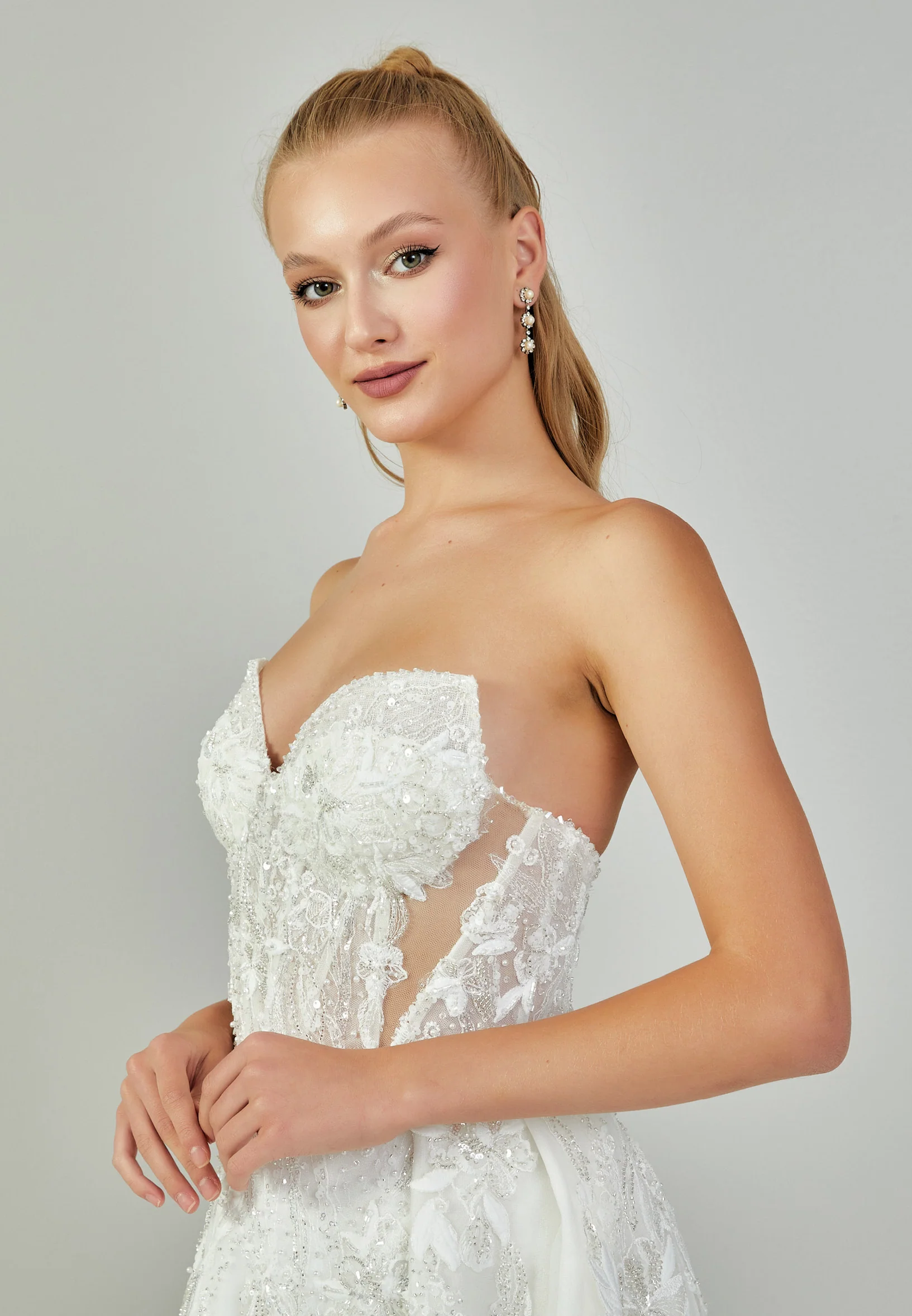 Strapless Maxi Tulle Regular Wedding Dress rlb1814 - Image 2