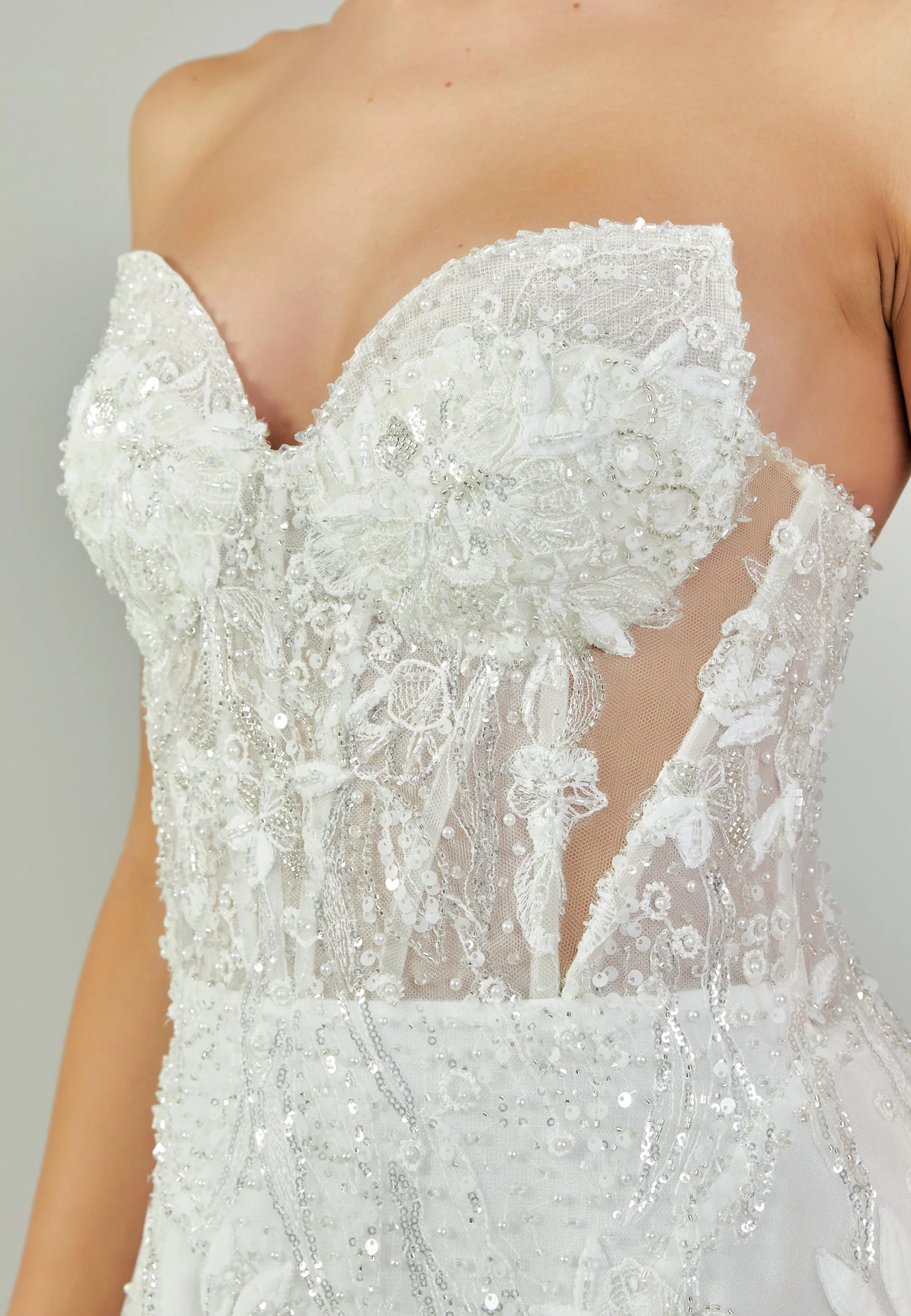 Strapless Maxi Tulle Regular Wedding Dress rlb1814 - Image 4