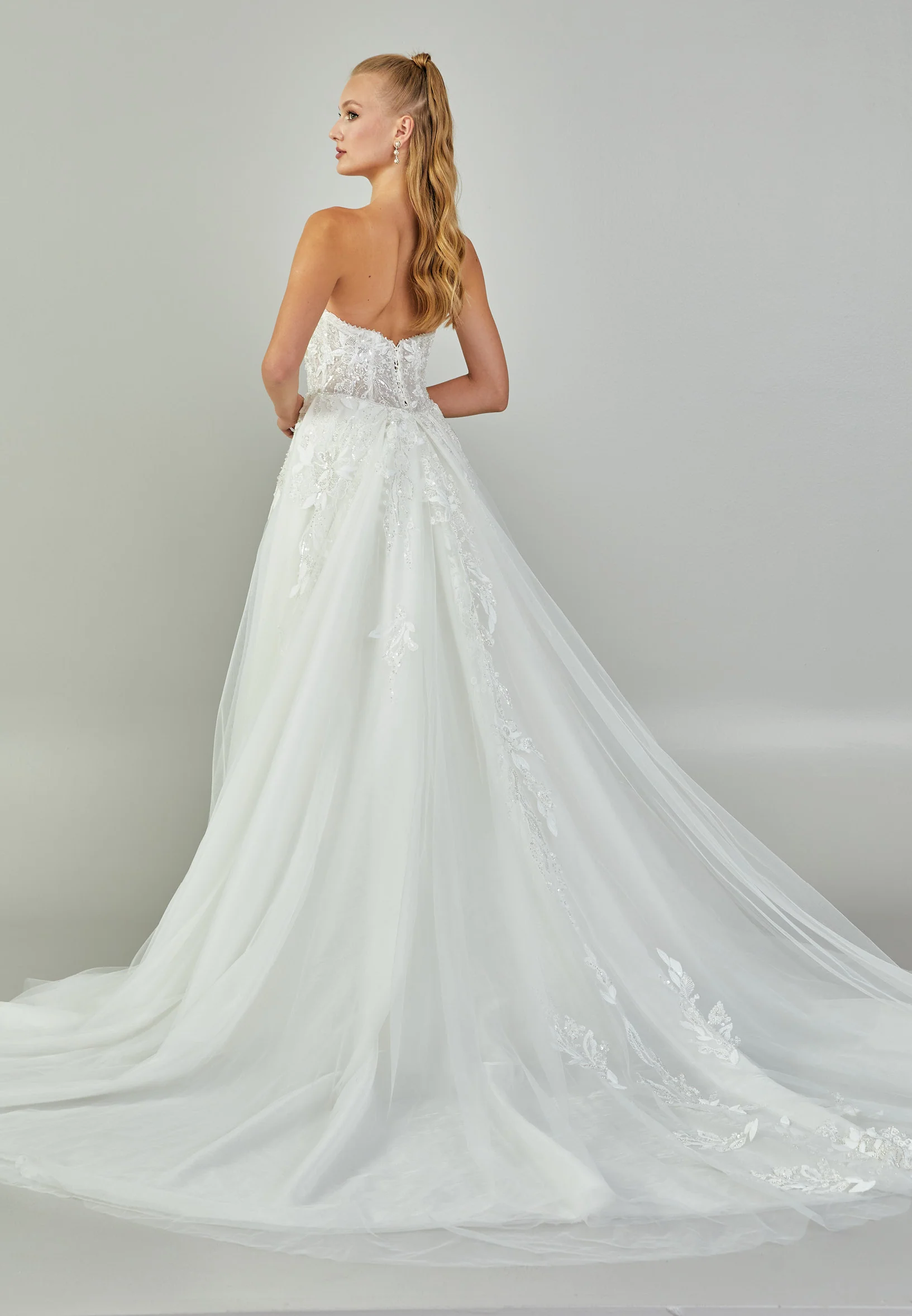 Strapless Maxi Tulle Regular Wedding Dress rlb1814 - Image 5