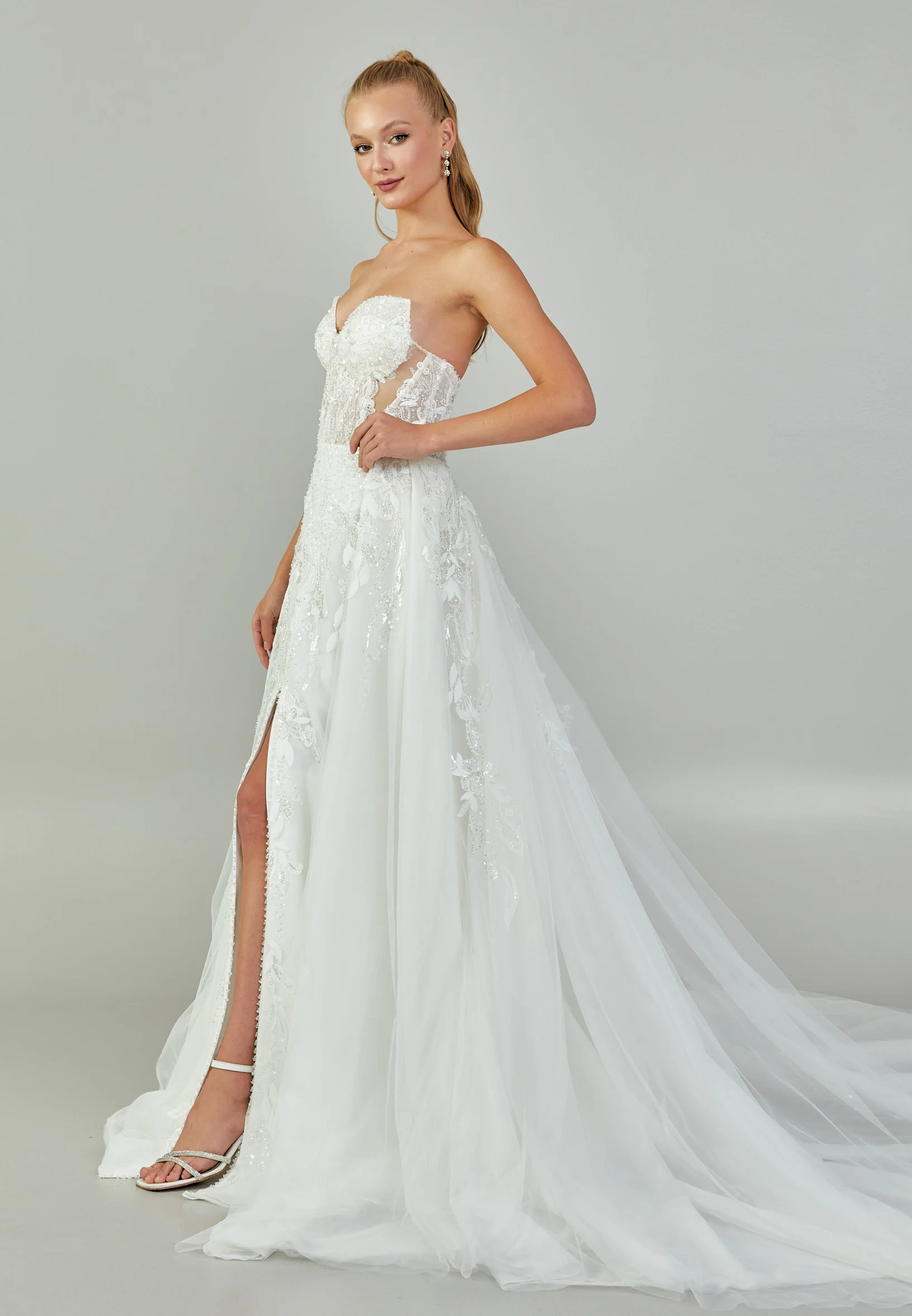 Strapless Maxi Tulle Regular Wedding Dress rlb1814 - Image 6