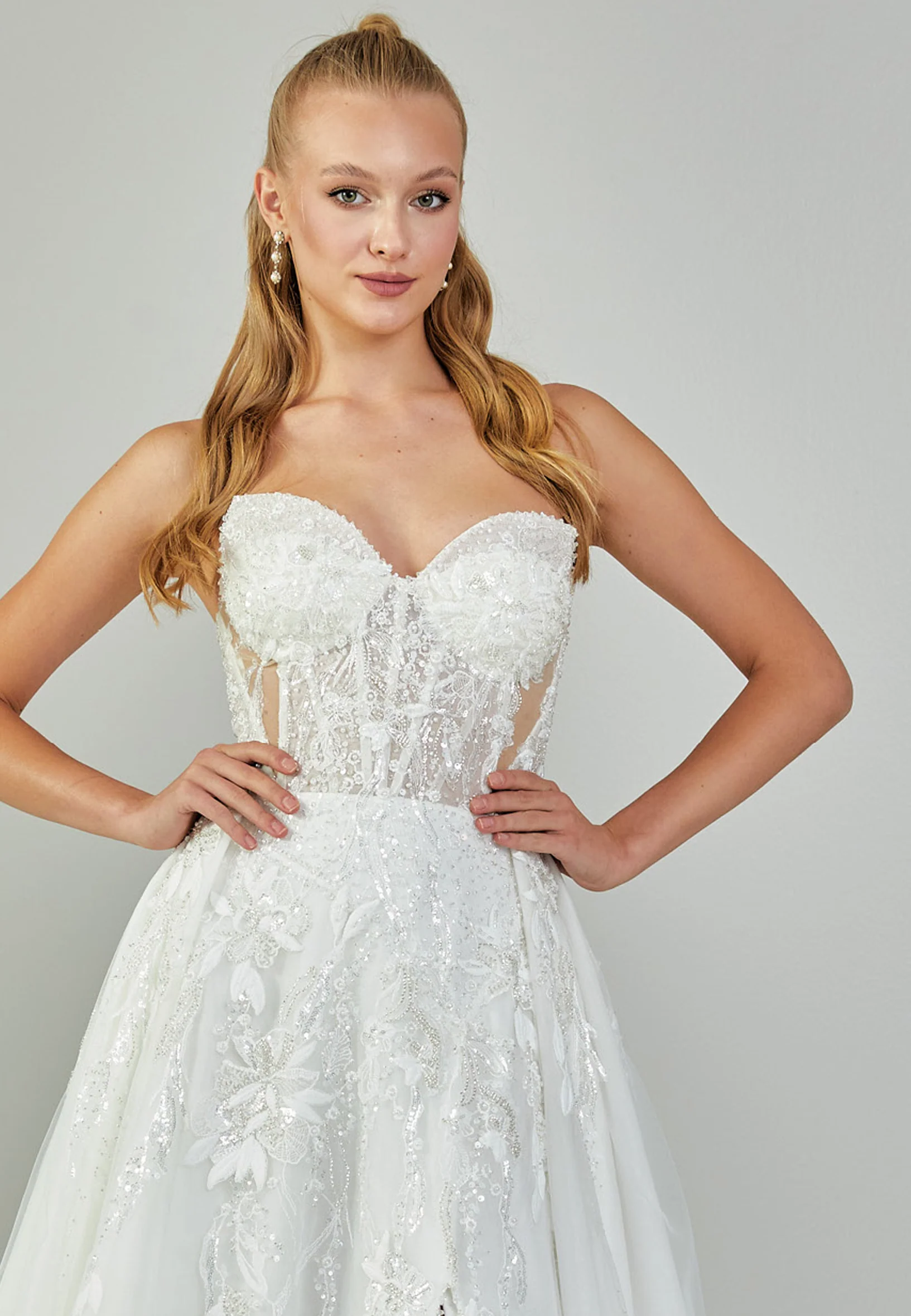 Strapless Maxi Tulle Regular Wedding Dress rlb1814 - Image 7