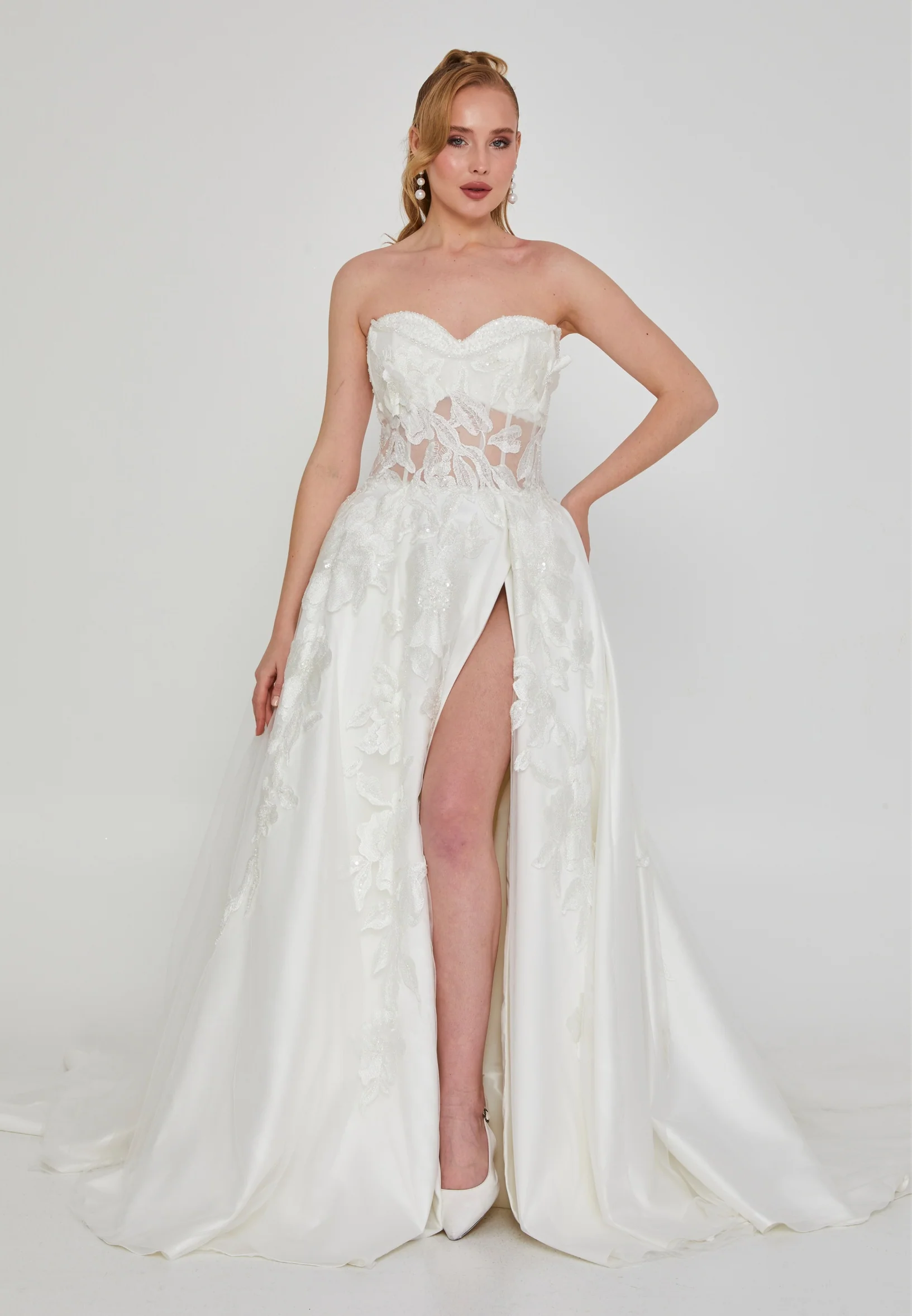 Strapless Maxi Tulle Regular Wedding Dress rlb1942