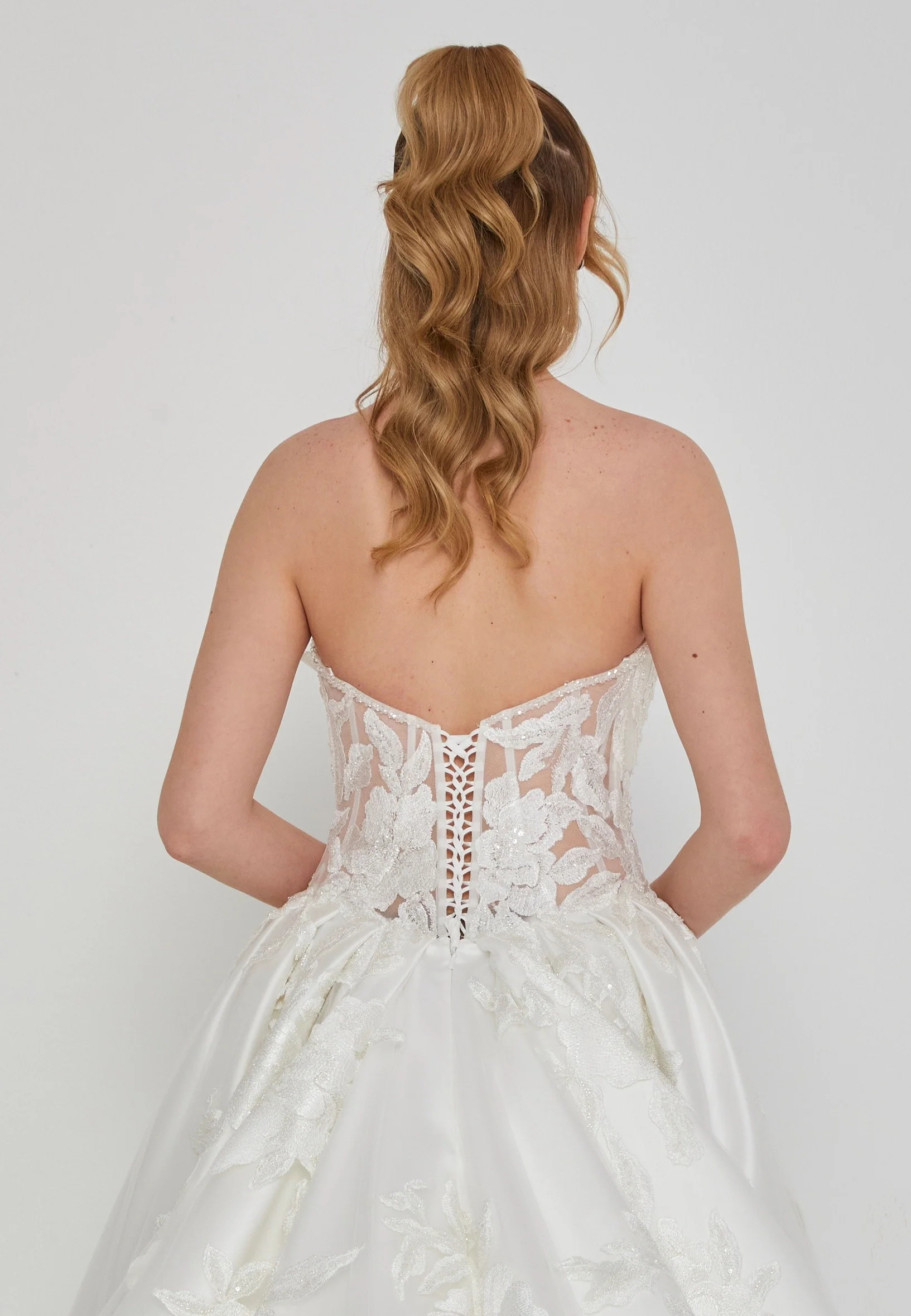 Strapless Maxi Tulle Regular Wedding Dress rlb1942 - Image 3