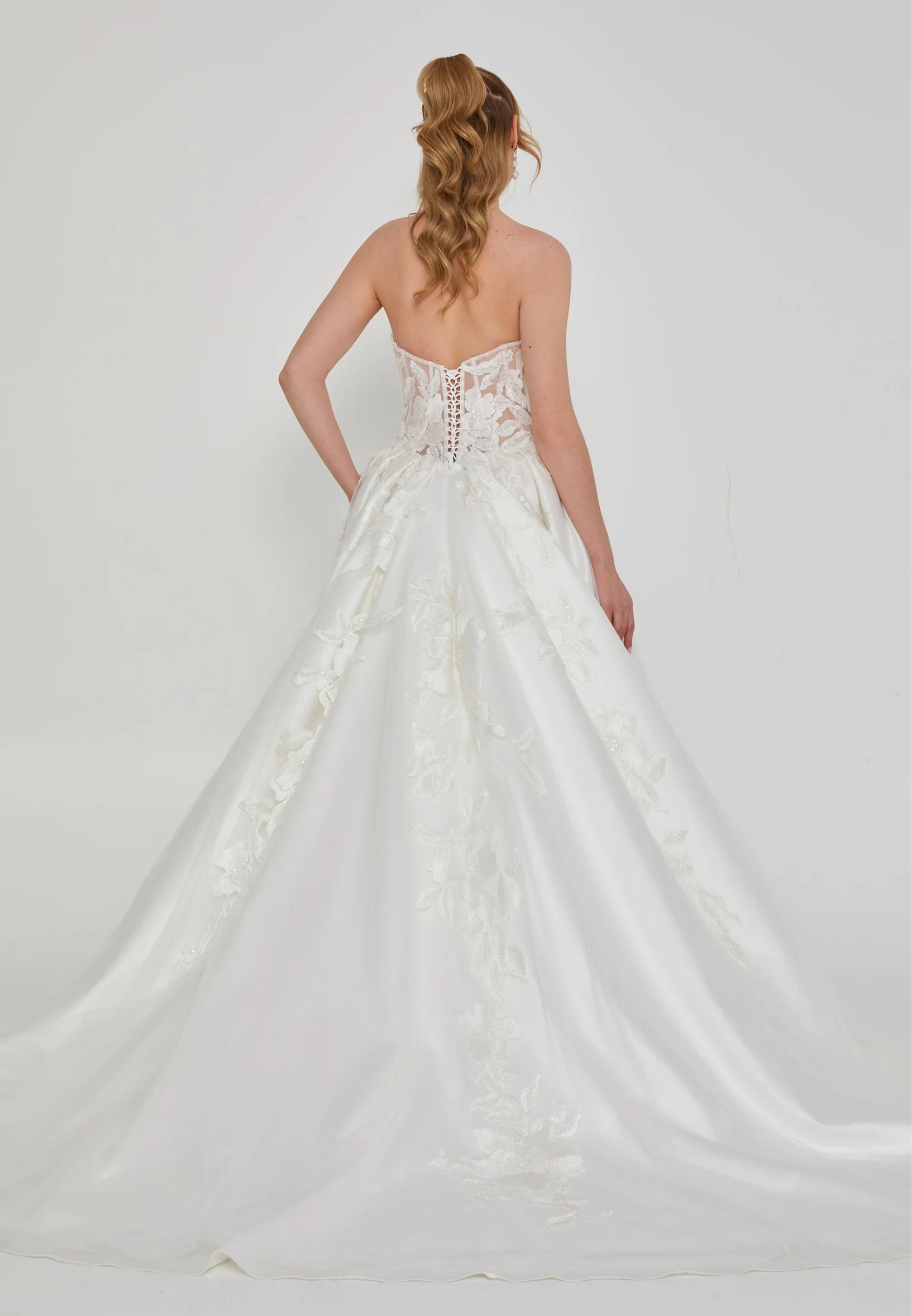 Strapless Maxi Tulle Regular Wedding Dress rlb1942 - Image 4