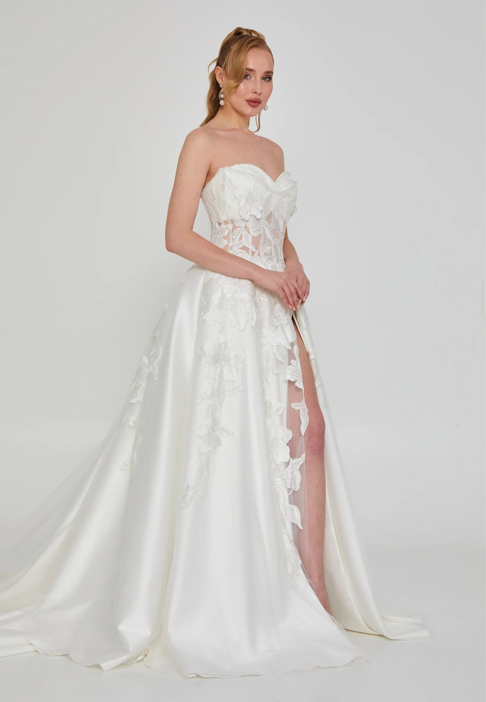 Strapless Maxi Tulle Regular Wedding Dress rlb1942 - Image 5