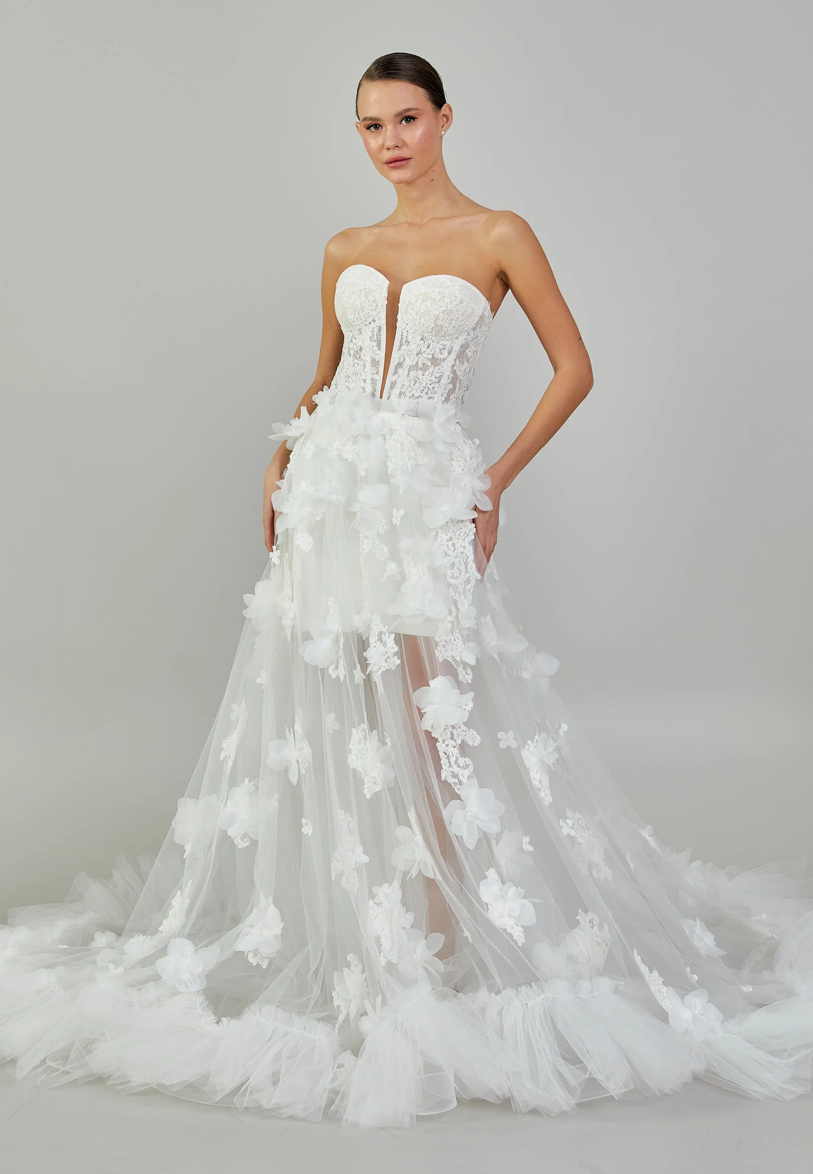 Strapless Maxi Tulle Regular Wedding Dress sodmodel-1