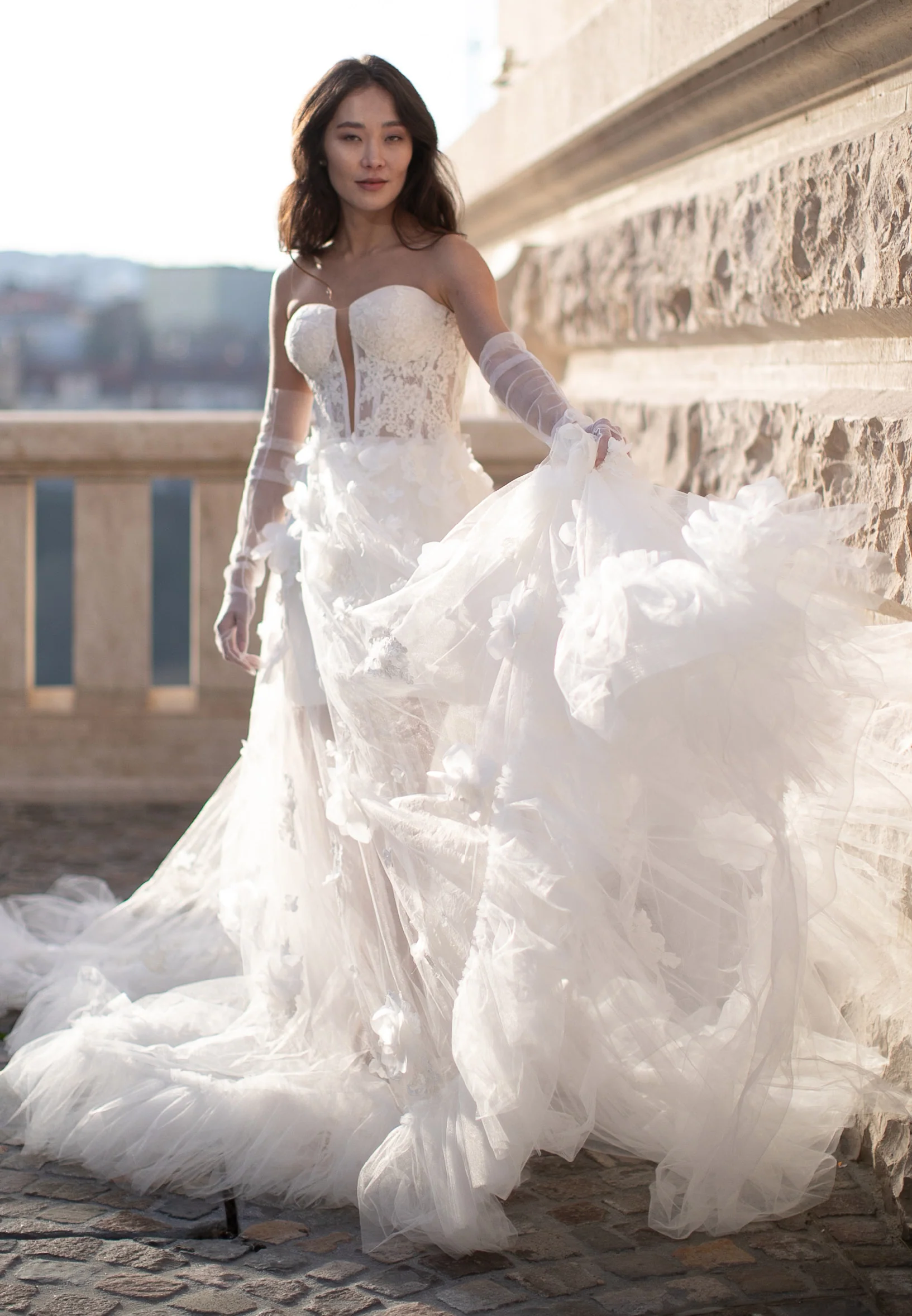 Strapless Maxi Tulle Regular Wedding Dress sodmodel-1 - Image 21