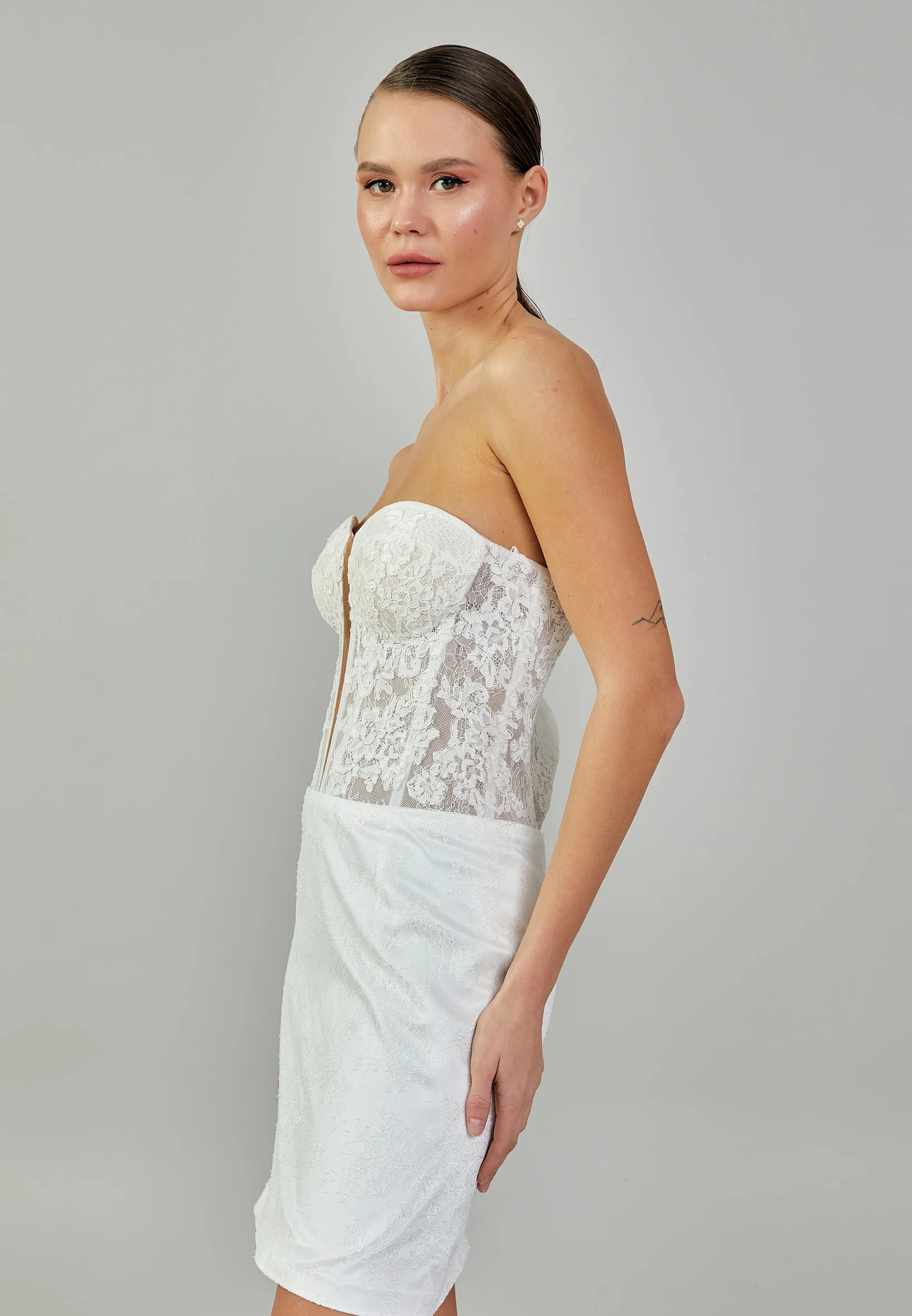 Strapless Maxi Tulle Regular Wedding Dress sodmodel-1 - Image 3