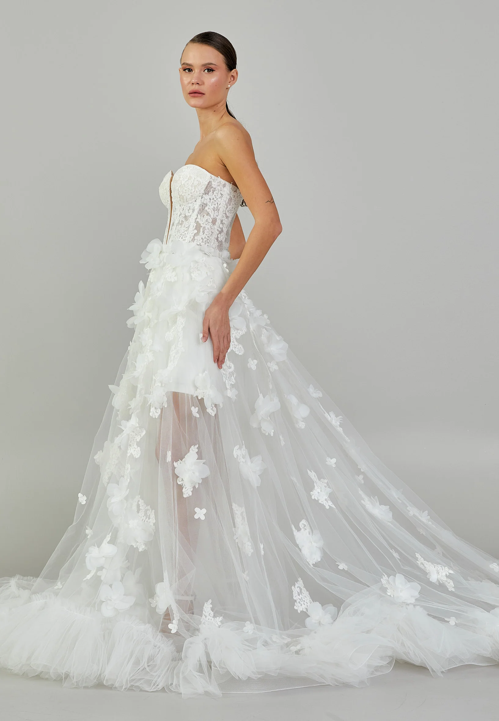 Strapless Maxi Tulle Regular Wedding Dress sodmodel-1 - Image 6