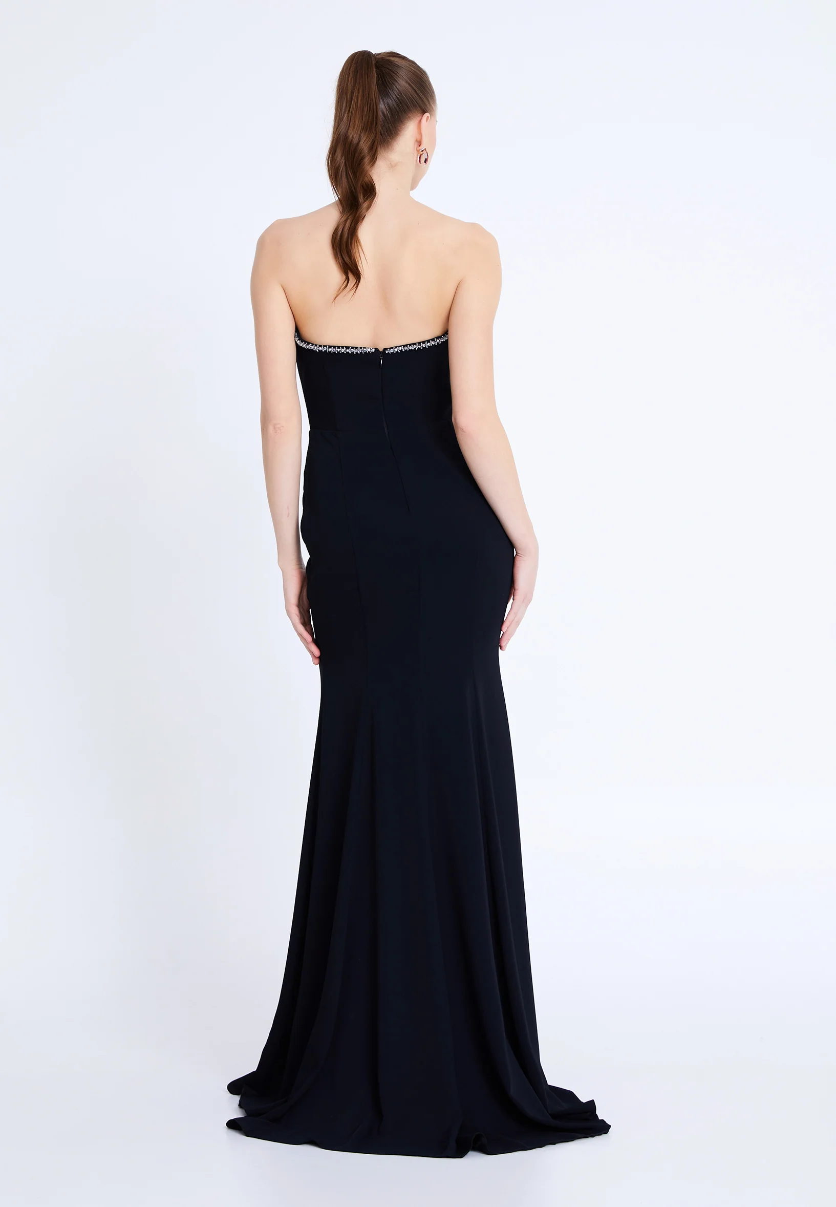 Strapless Maxi Viscose Mermaid Regular Wedding Guest Dress aln1840 - Image 2