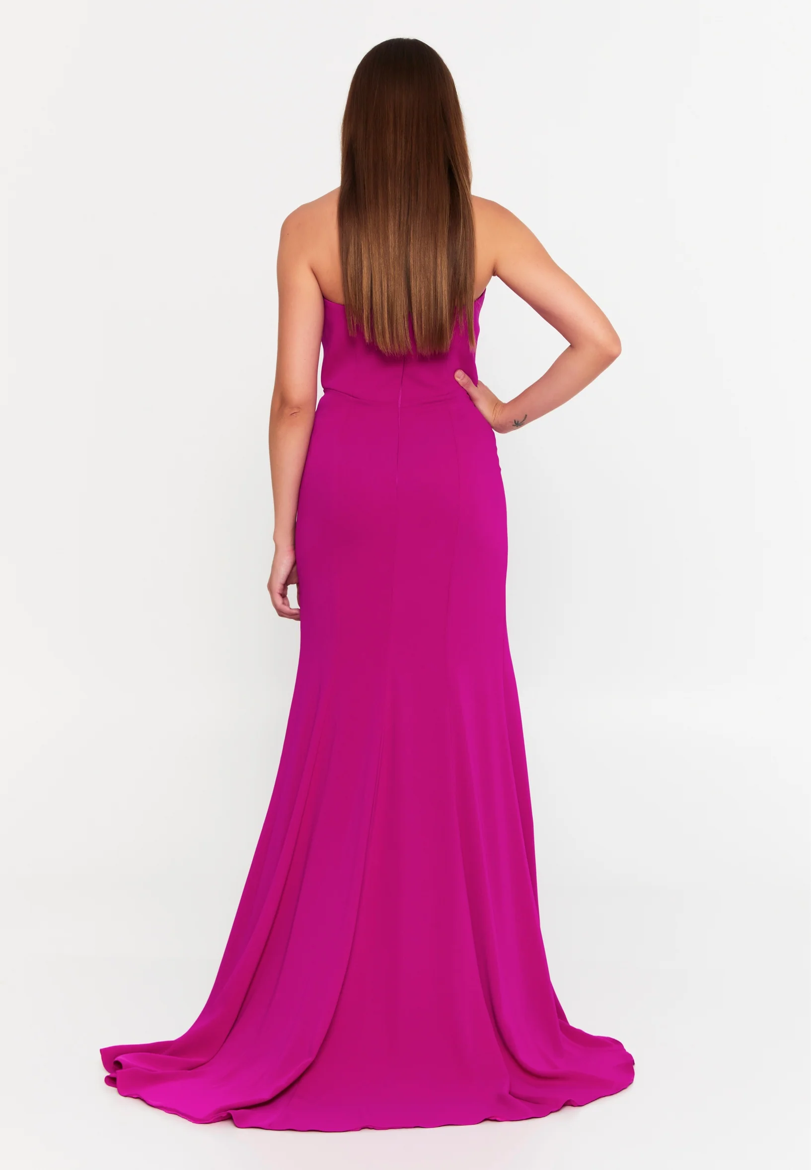 Strapless Maxi Viscose Mermaid Regular Wedding Guest Dress aln1862 - Image 10