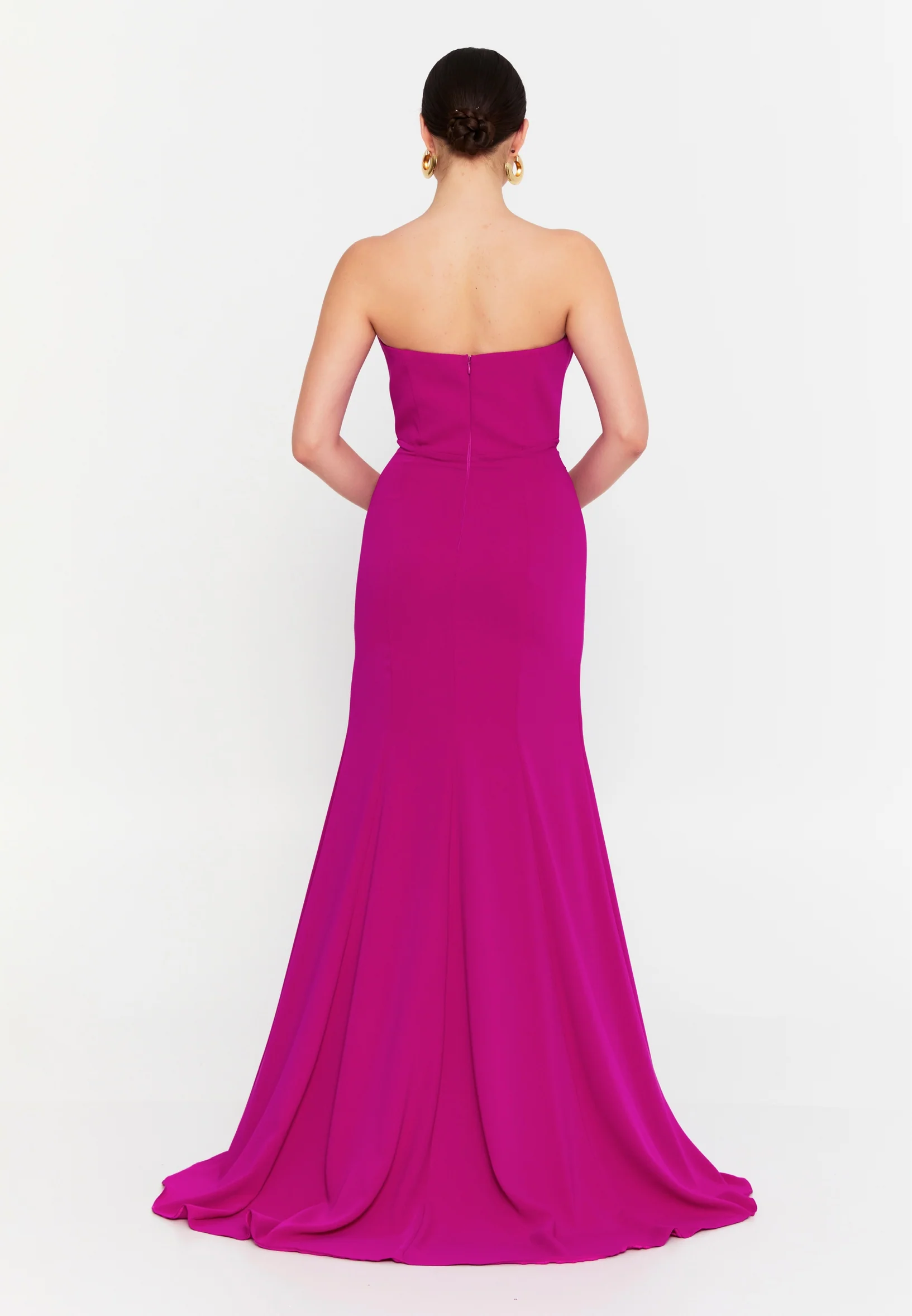 Strapless Maxi Viscose Mermaid Regular Wedding Guest Dress aln1862 - Image 14