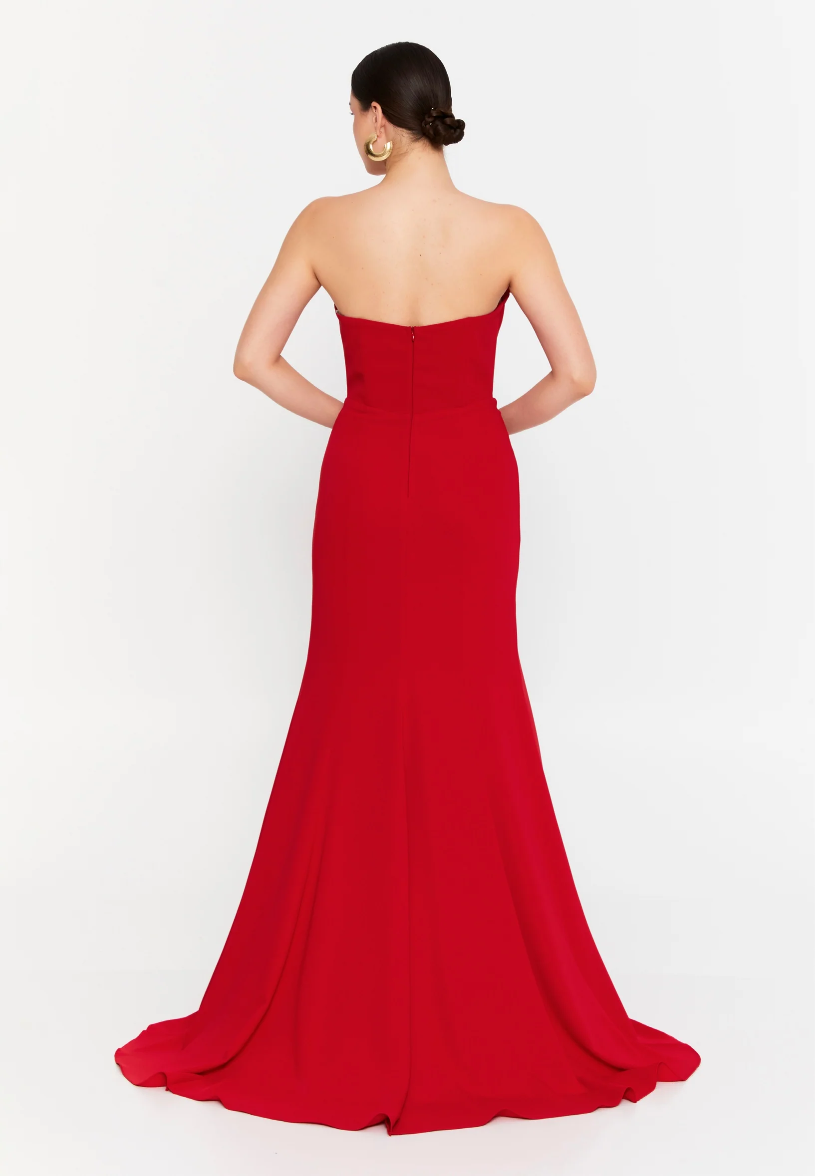 Strapless Maxi Viscose Mermaid Regular Wedding Guest Dress aln1862 - Image 18