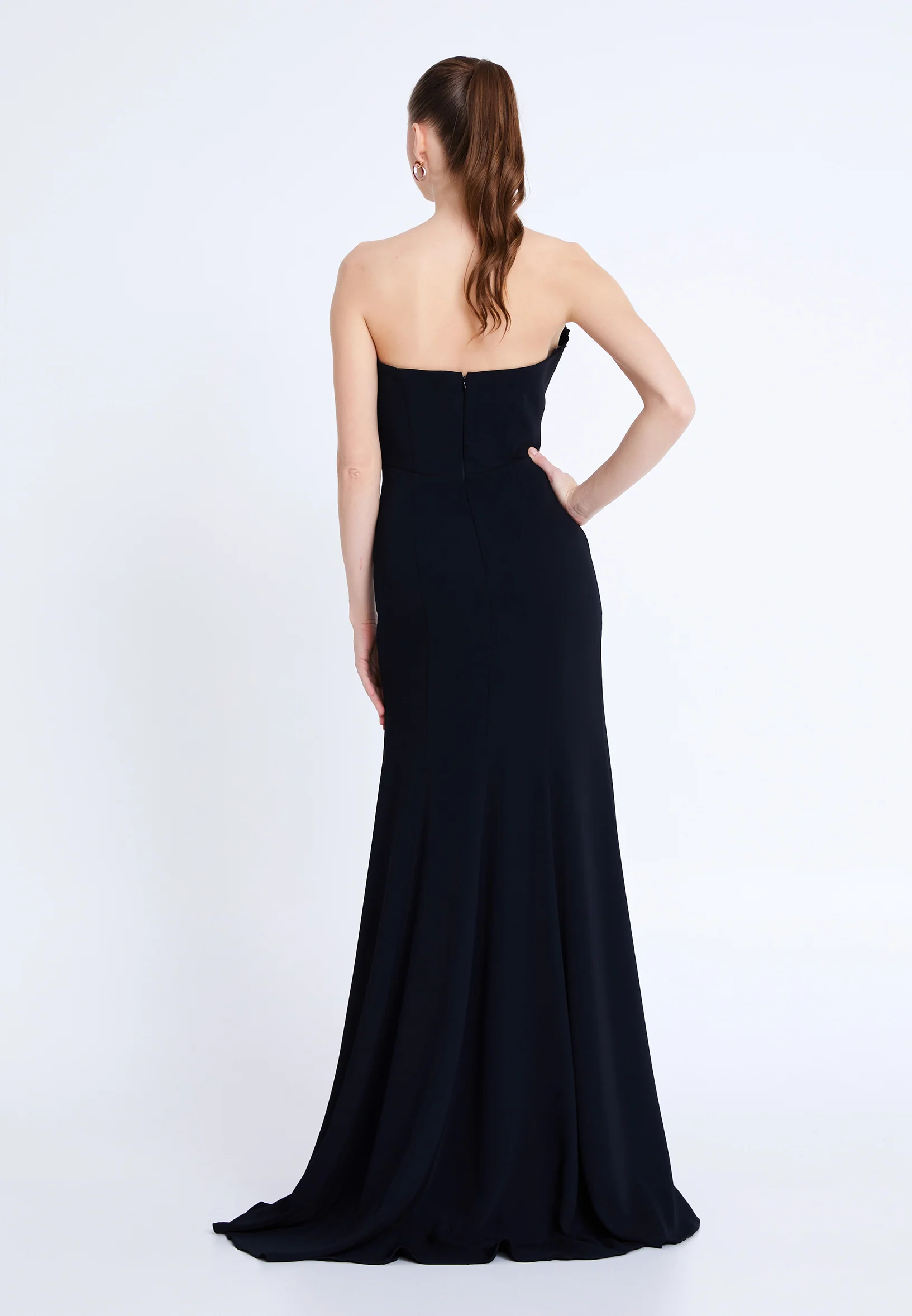Strapless Maxi Viscose Mermaid Regular Wedding Guest Dress aln1862 - Image 2